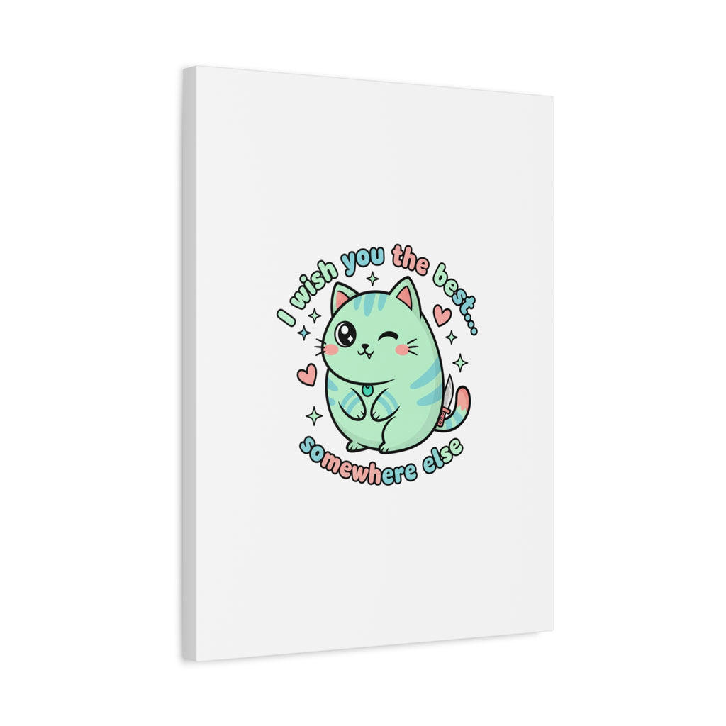 I Wish You the Best Somewhere Else Canvas | kawaii threat, soft-grunge pastel