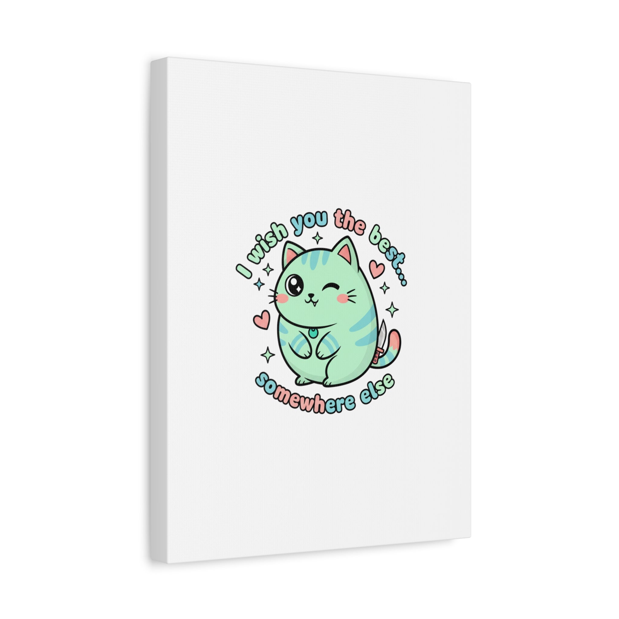 I Wish You the Best Somewhere Else Canvas | kawaii threat, soft-grunge pastel