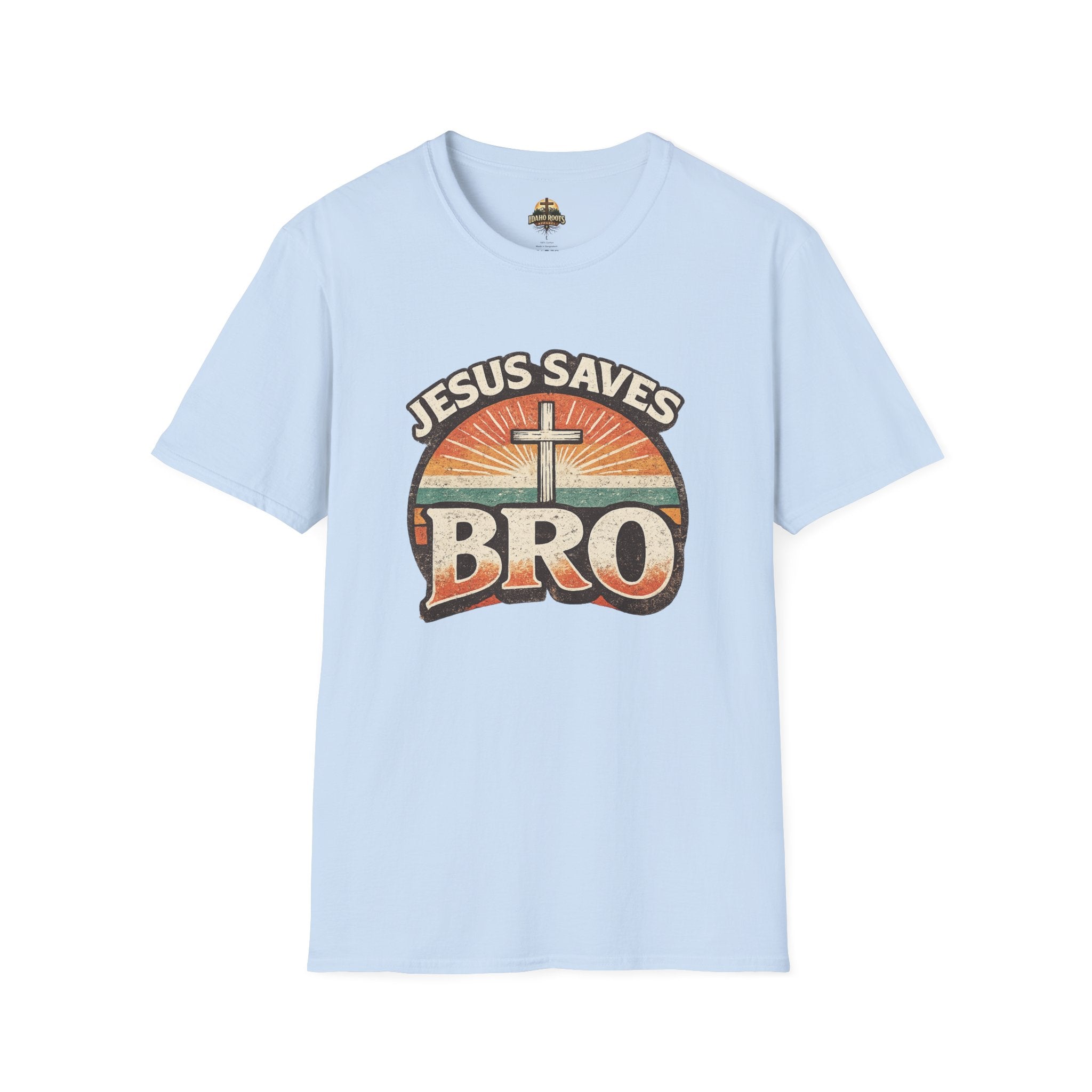 Jesus Saves Bro T-Shirt — Retro Christian Faith Tee