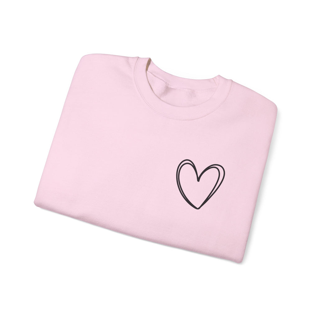 Heart Sketch Crewneck Sweatshirt — Minimal Hand‑Drawn Heart Chest Design