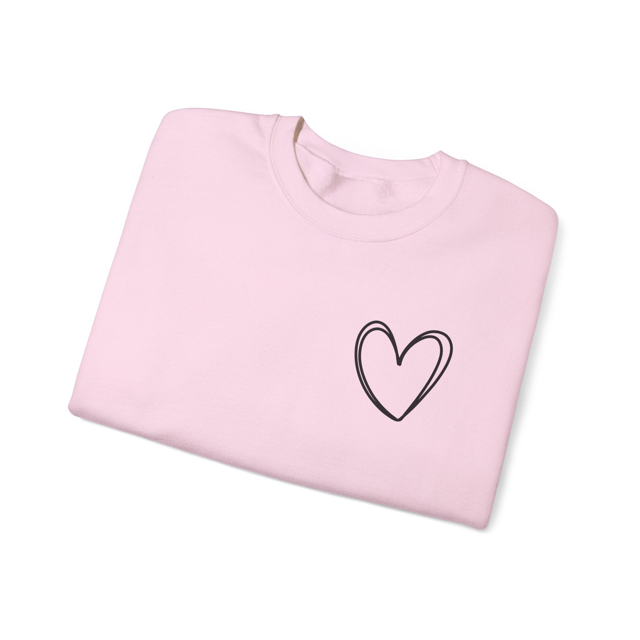 Heart Sketch Crewneck Sweatshirt — Minimal Hand‑Drawn Heart Chest Design