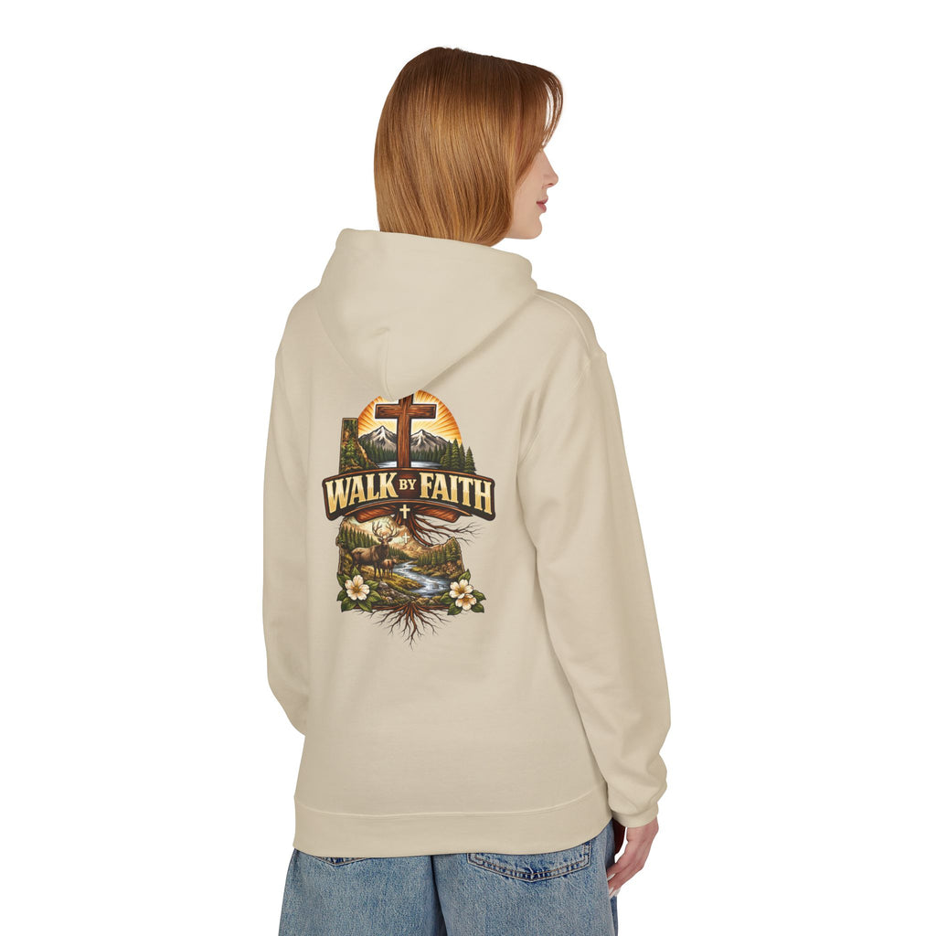 Walk By Faith Hoodie — Christian Cross Faith Pullover