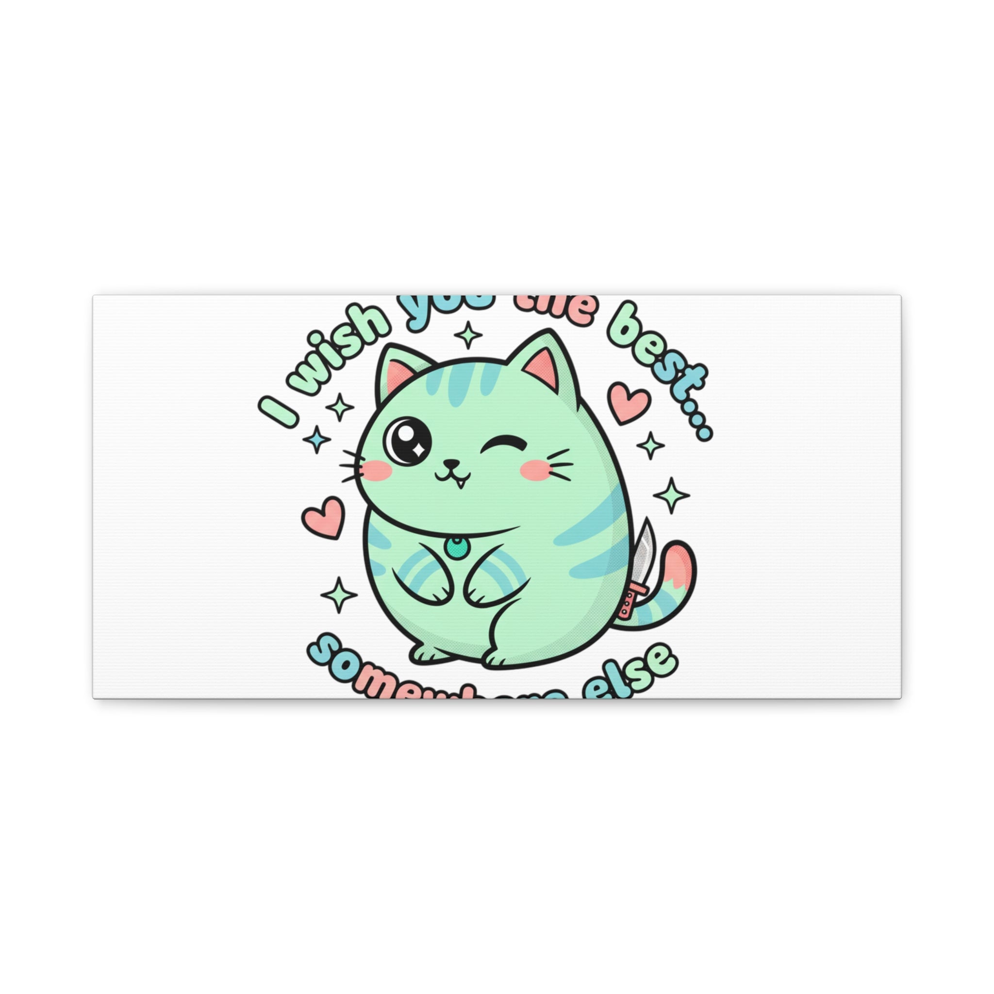 I Wish You the Best Somewhere Else Canvas | kawaii threat, soft-grunge pastel