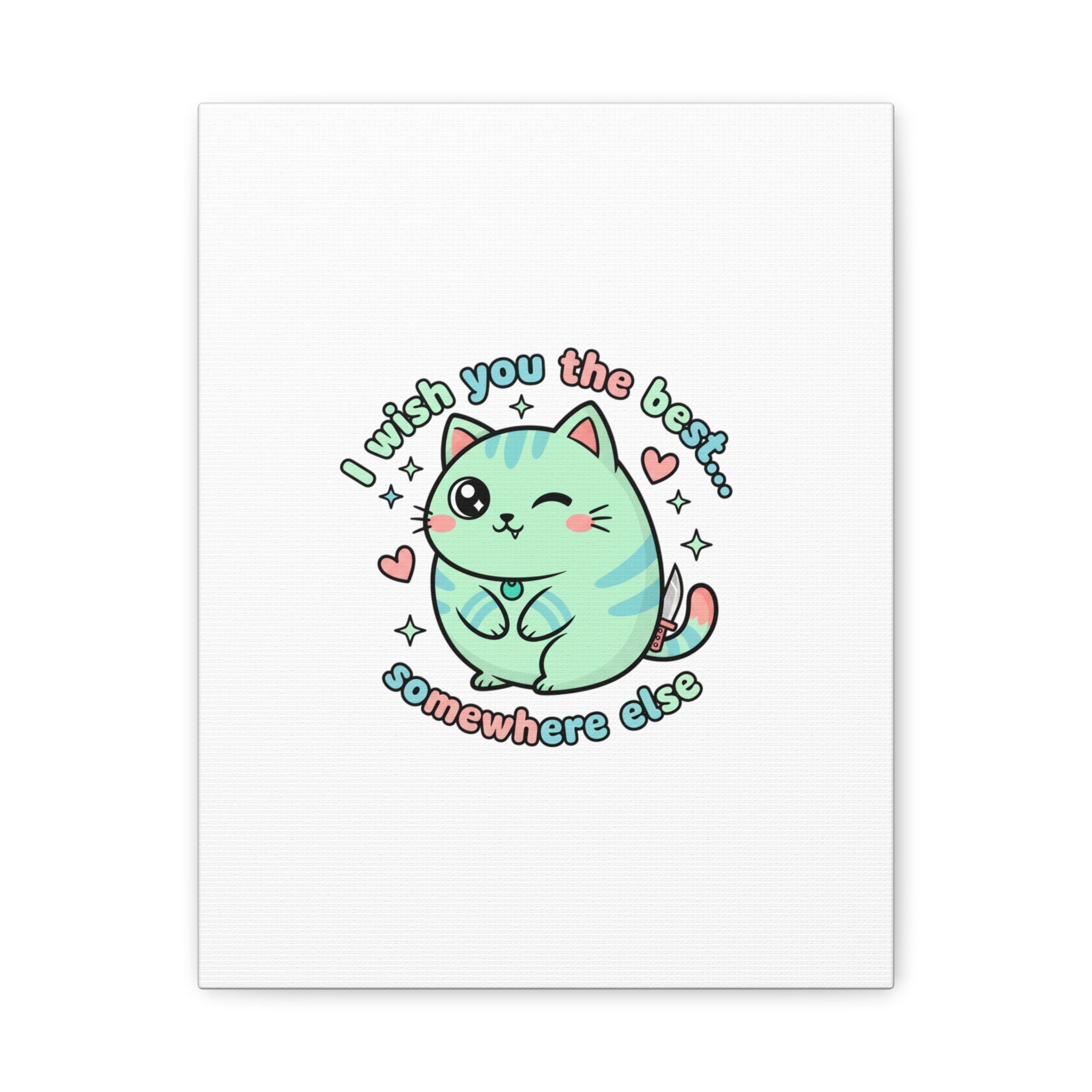 I Wish You the Best Somewhere Else Canvas | kawaii threat, soft-grunge pastel