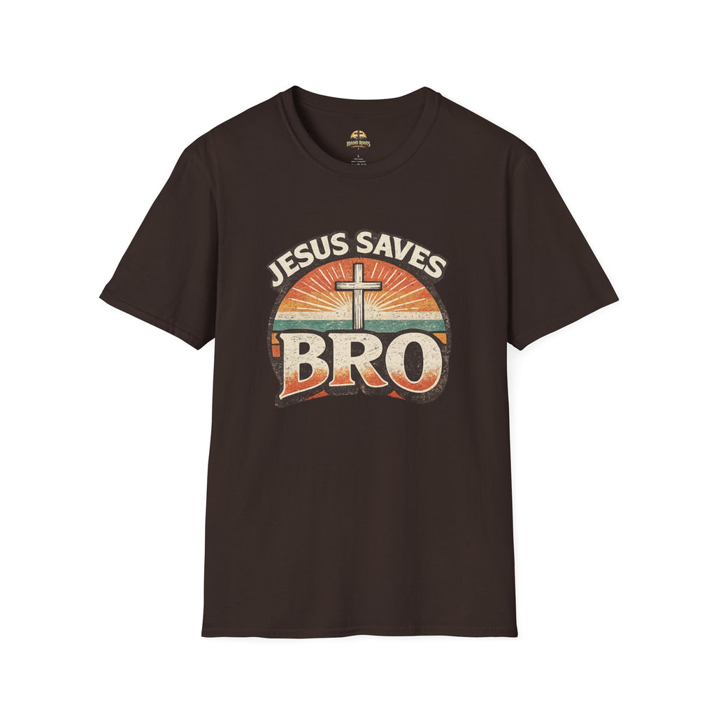Jesus Saves Bro T-Shirt — Retro Christian Faith Tee
