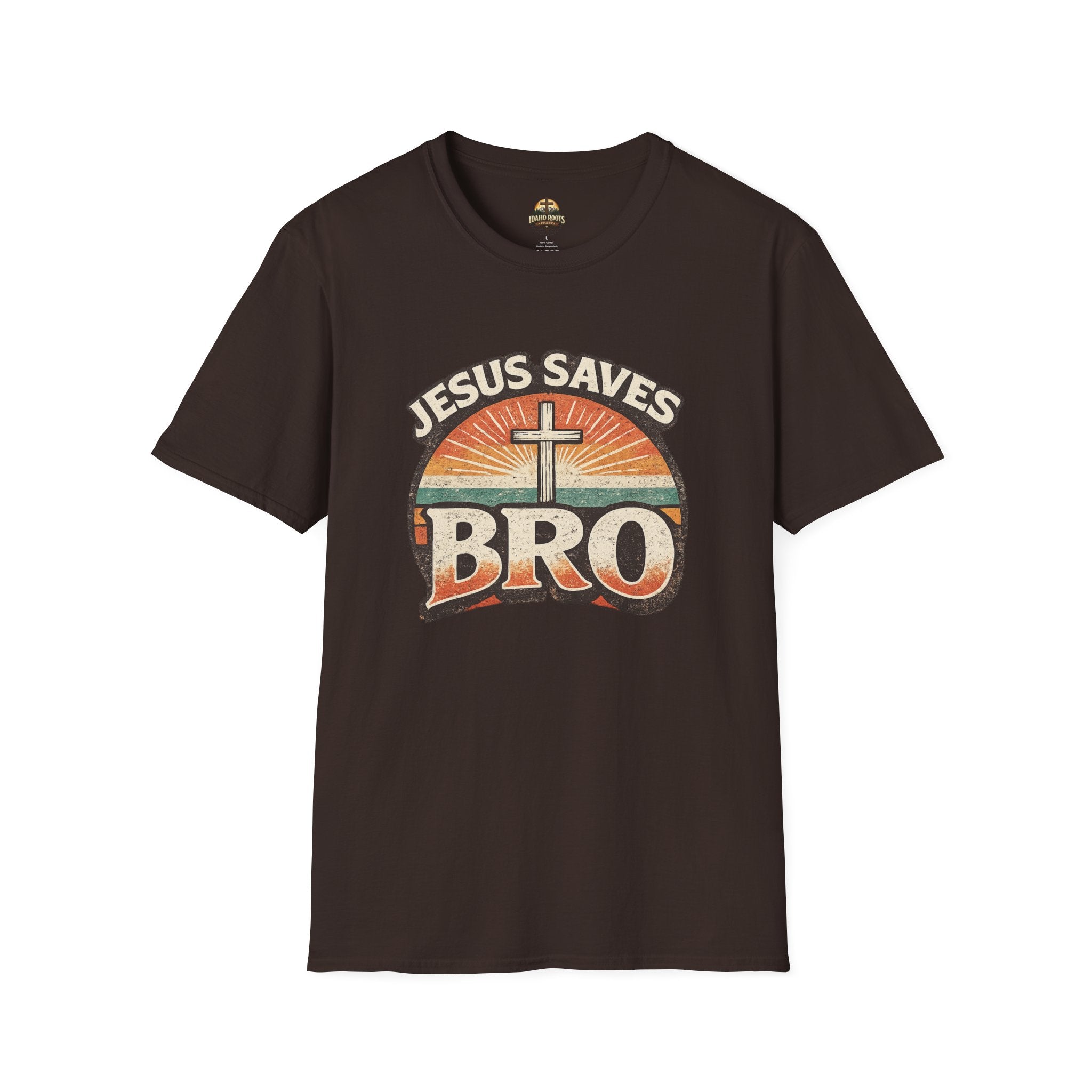 Jesus Saves Bro T-Shirt — Retro Christian Faith Tee
