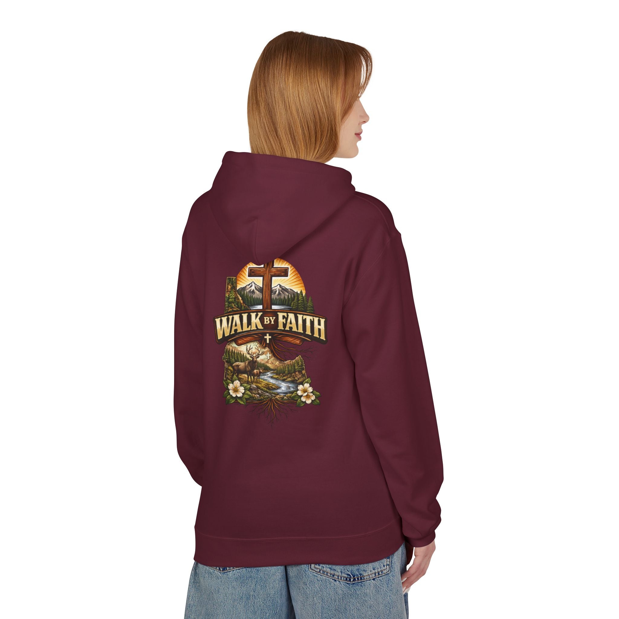 Walk By Faith Hoodie — Christian Cross Faith Pullover