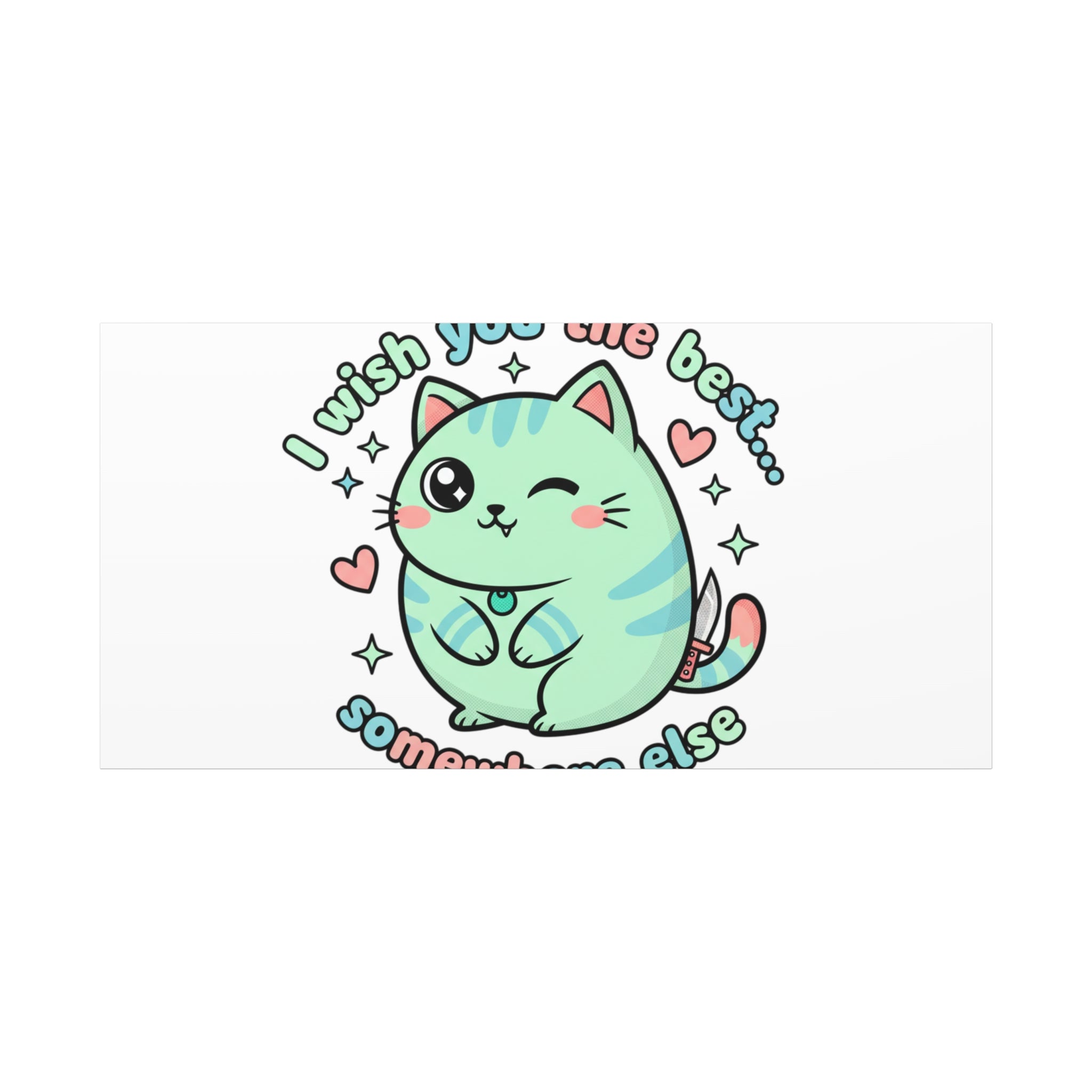 I Wish You the Best Somewhere Else Canvas | kawaii threat, soft-grunge pastel