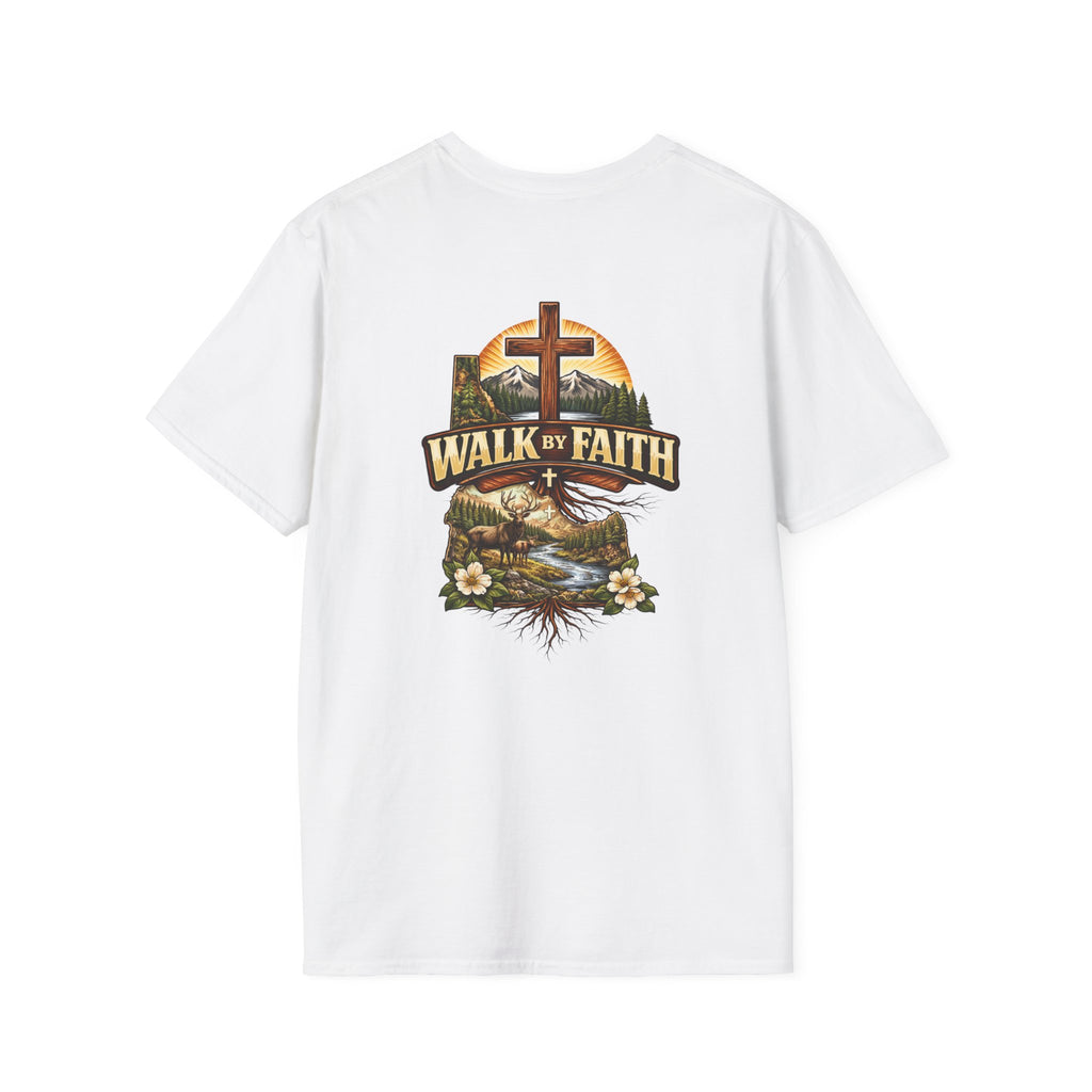 Faith T-Shirt — "Walk by Faith" Christian Cross Graphic Tee