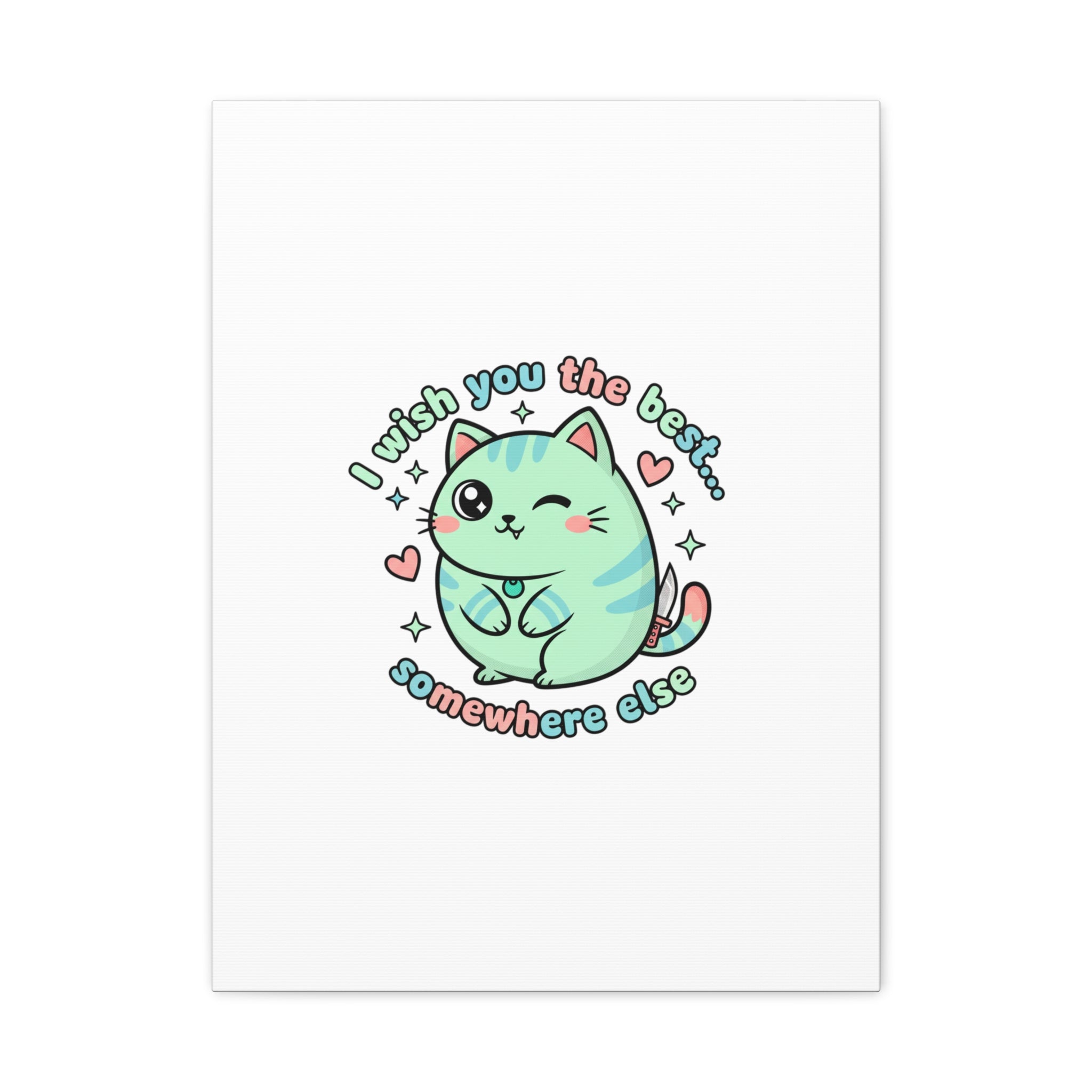 I Wish You the Best Somewhere Else Canvas | kawaii threat, soft-grunge pastel