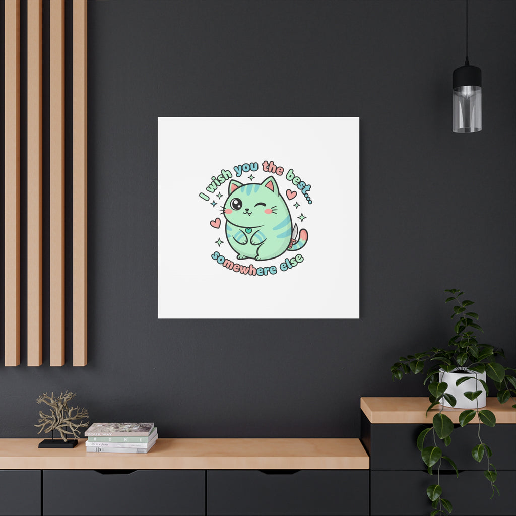 I Wish You the Best Somewhere Else Canvas | kawaii threat, soft-grunge pastel