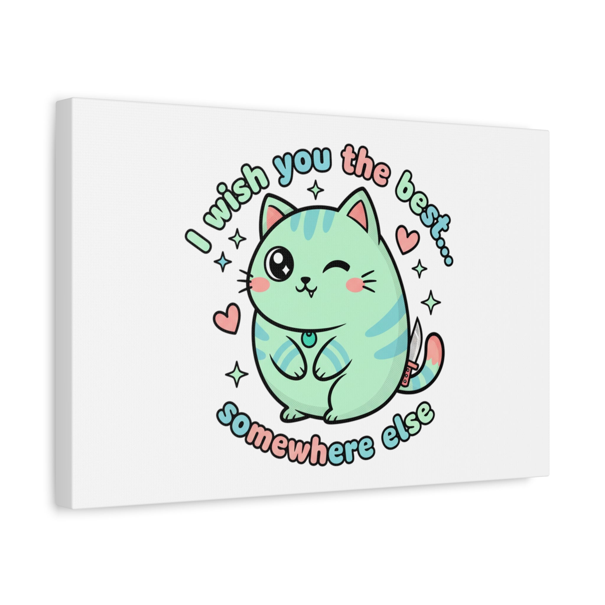 I Wish You the Best Somewhere Else Canvas | kawaii threat, soft-grunge pastel