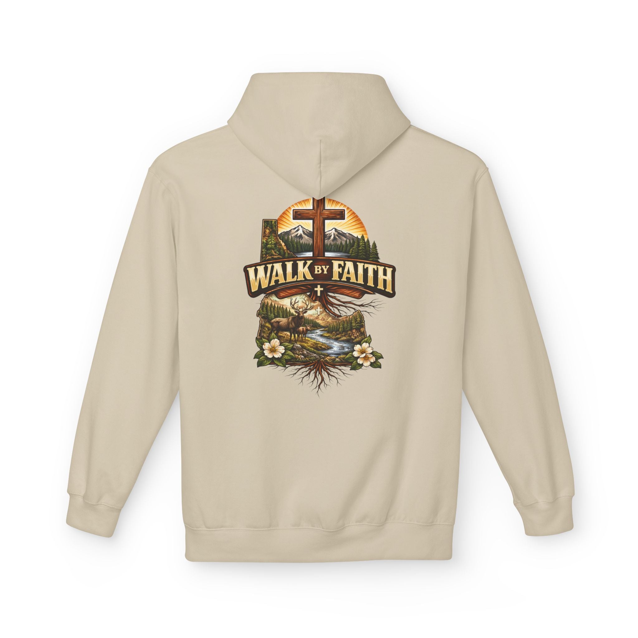 Walk By Faith Hoodie — Christian Cross Faith Pullover