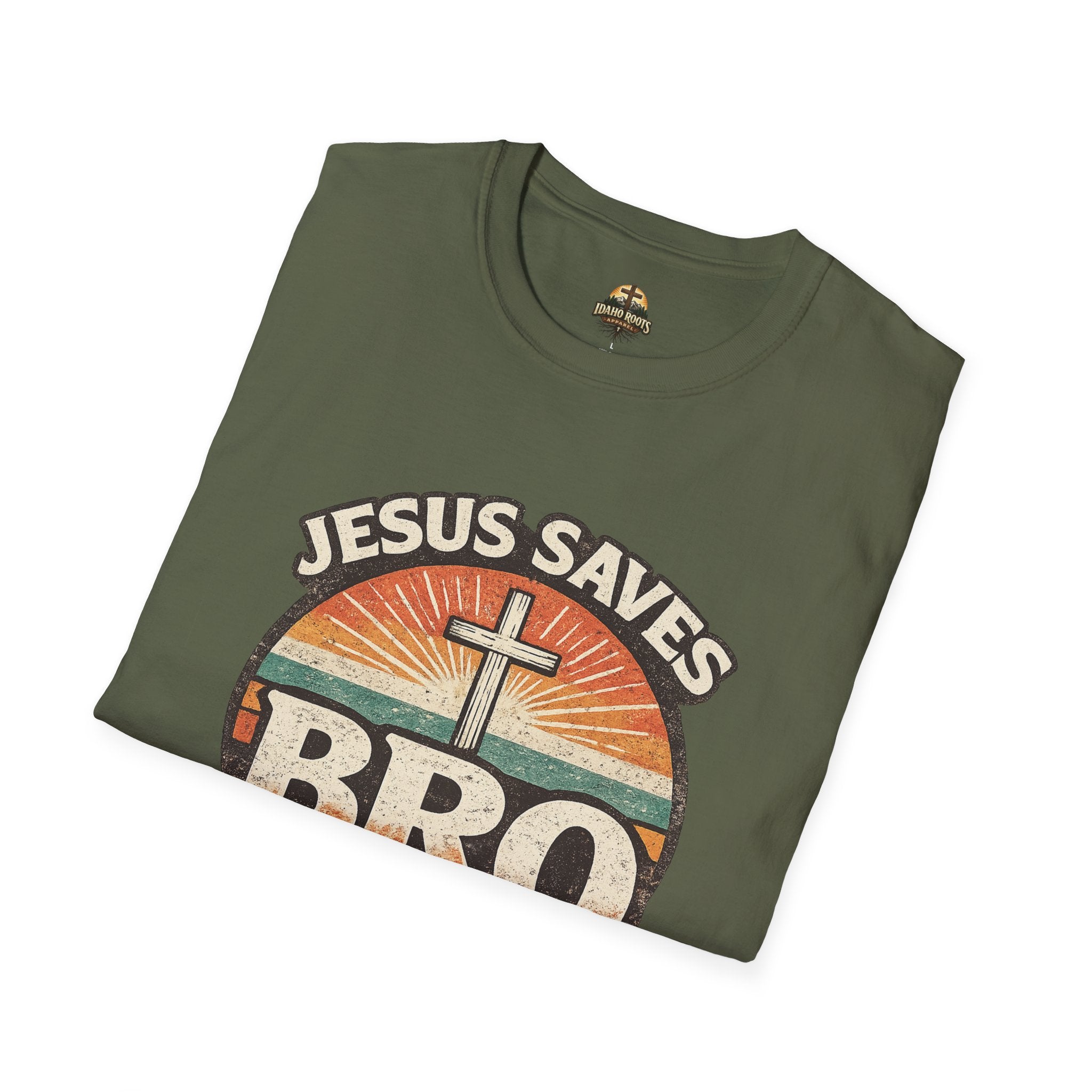 Jesus Saves Bro T-Shirt — Retro Christian Faith Tee
