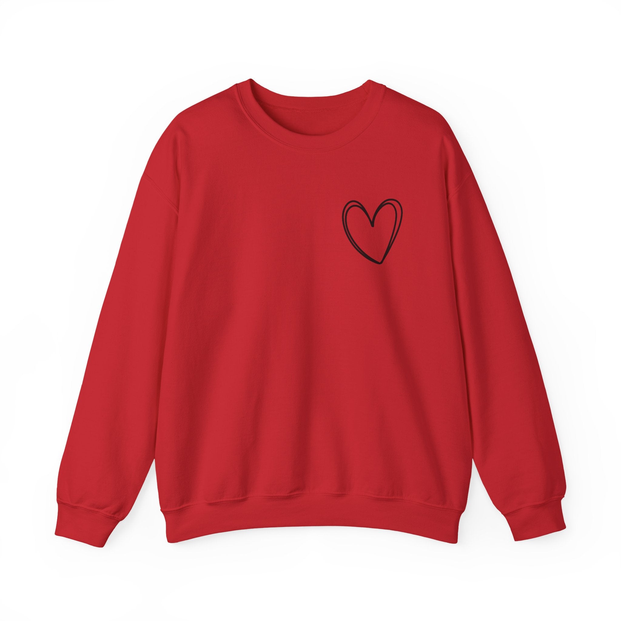 Heart Sketch Crewneck Sweatshirt — Minimal Hand‑Drawn Heart Chest Design