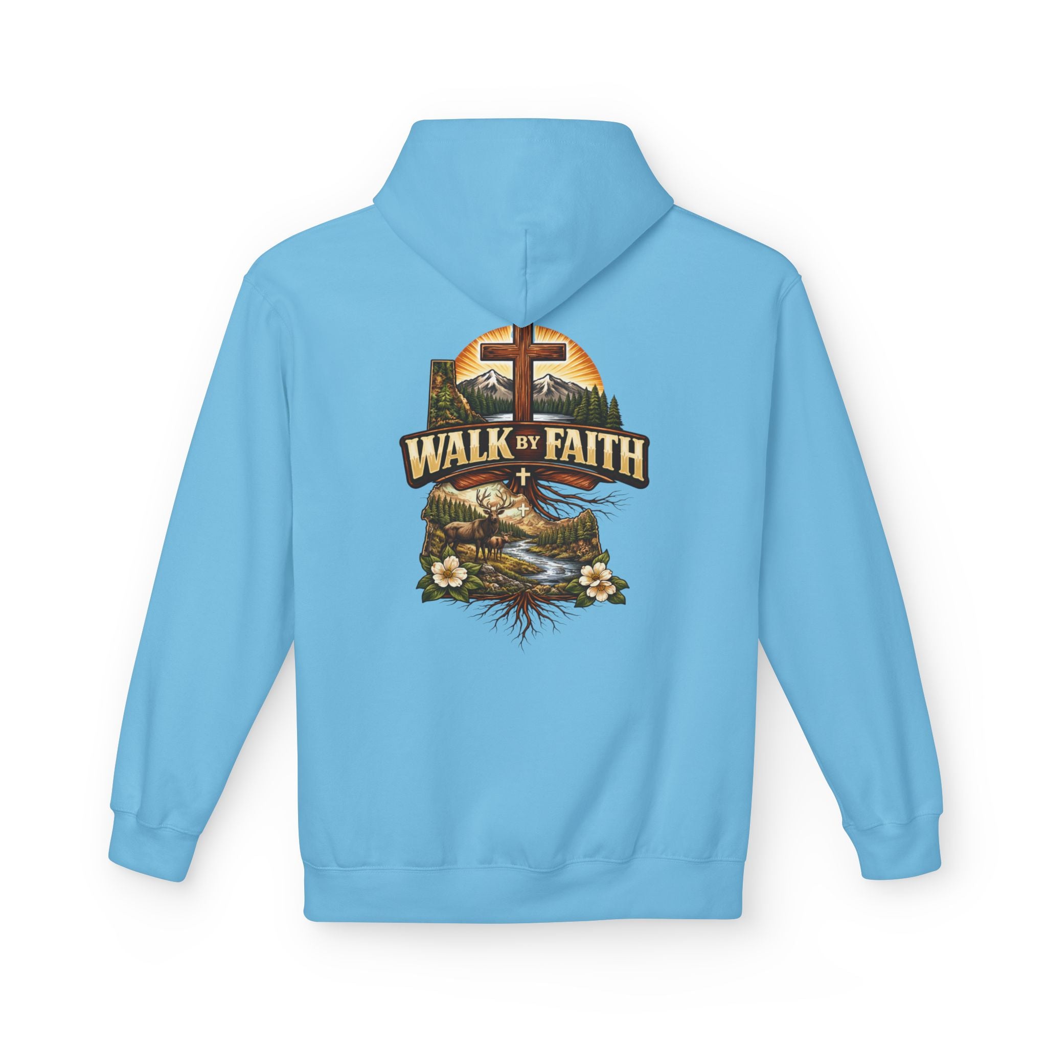 Walk By Faith Hoodie — Christian Cross Faith Pullover