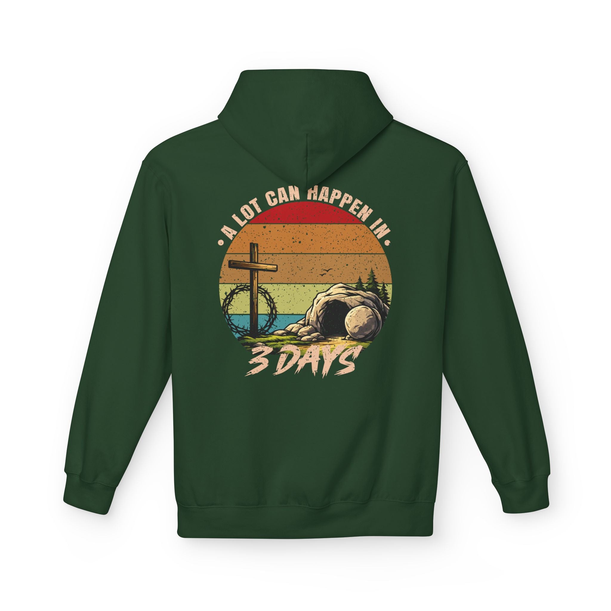 Easter Resurrection Hoodie — "A Lot Can Happen in 3 Days" Vintage Christian Sweatshirt