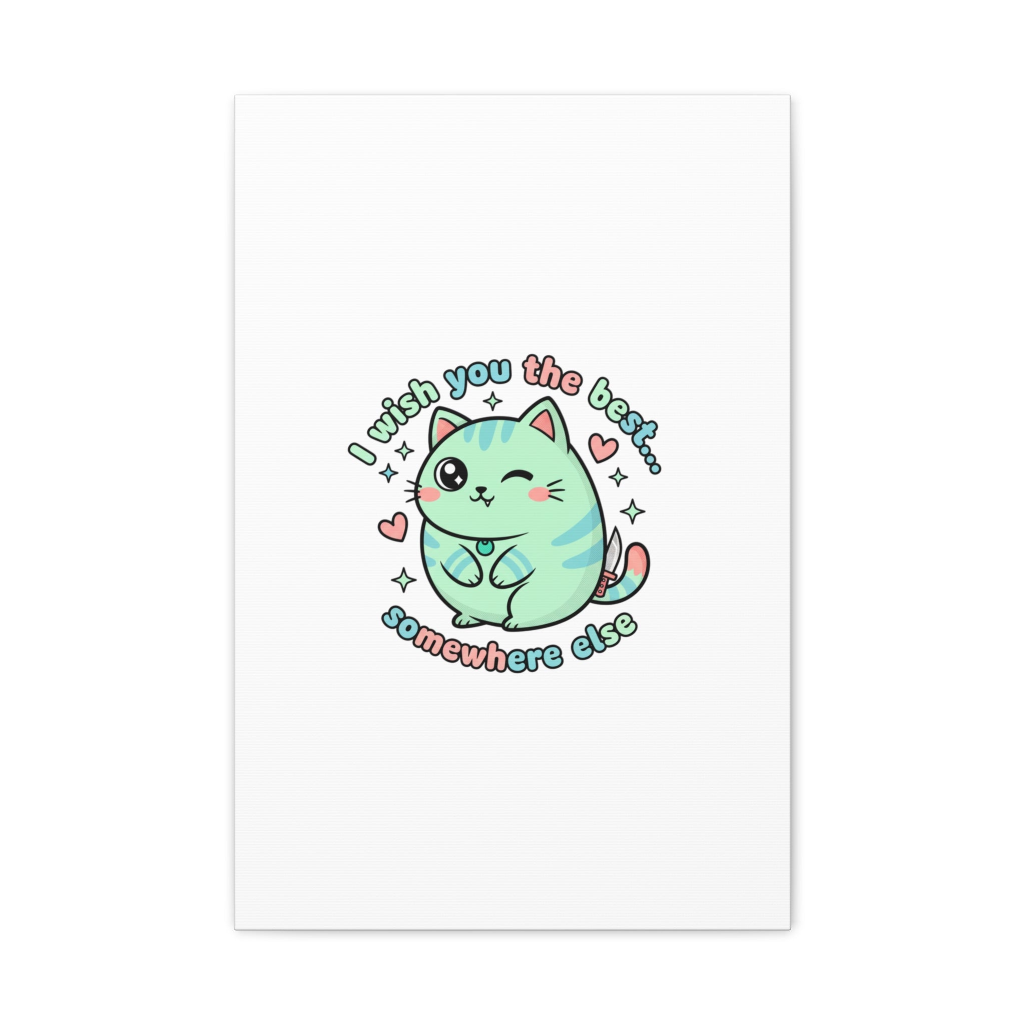 I Wish You the Best Somewhere Else Canvas | kawaii threat, soft-grunge pastel