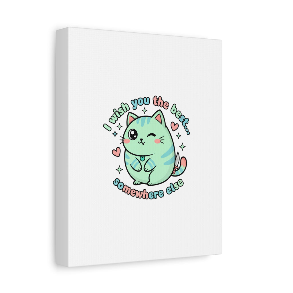 I Wish You the Best Somewhere Else Canvas | kawaii threat, soft-grunge pastel