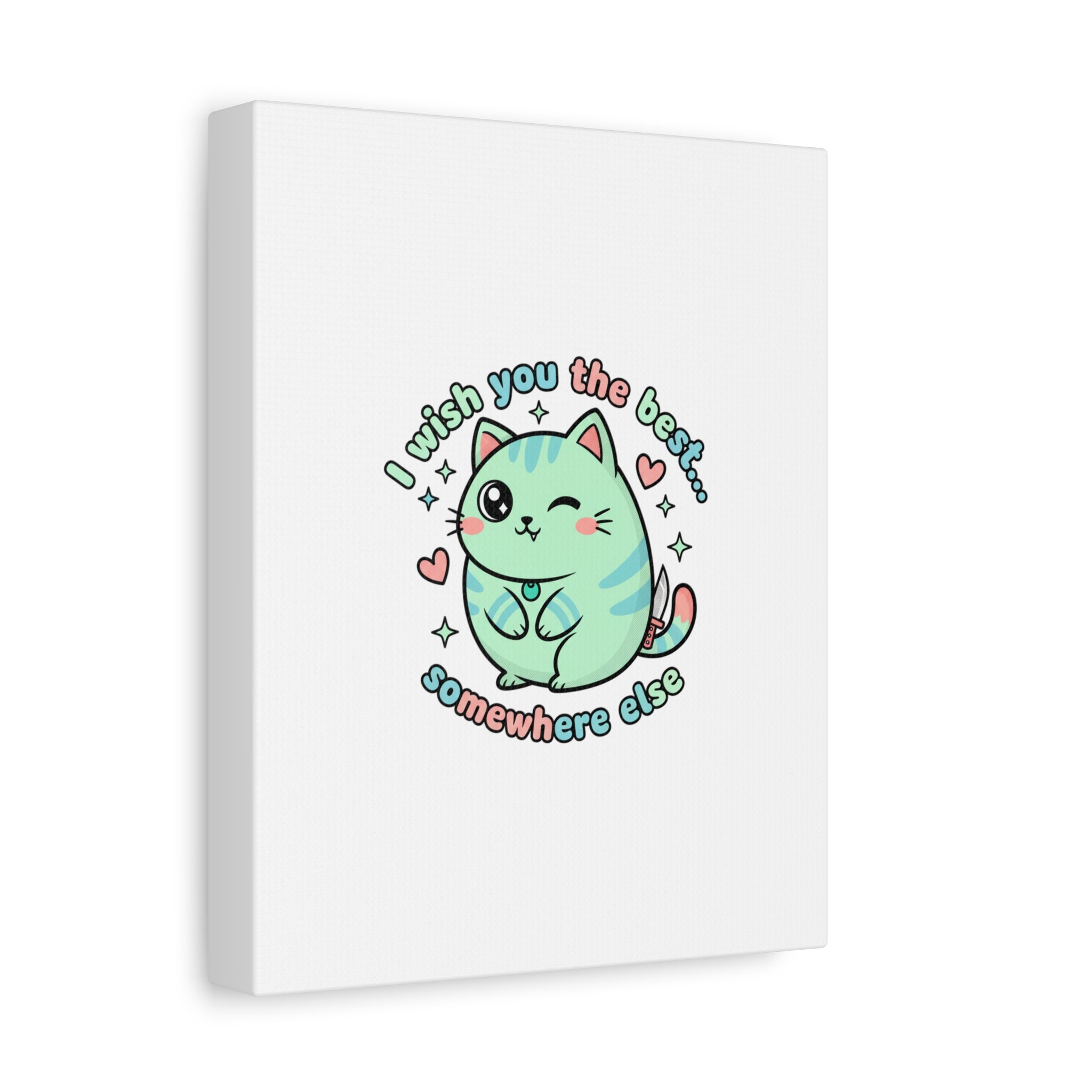 I Wish You the Best Somewhere Else Canvas | kawaii threat, soft-grunge pastel