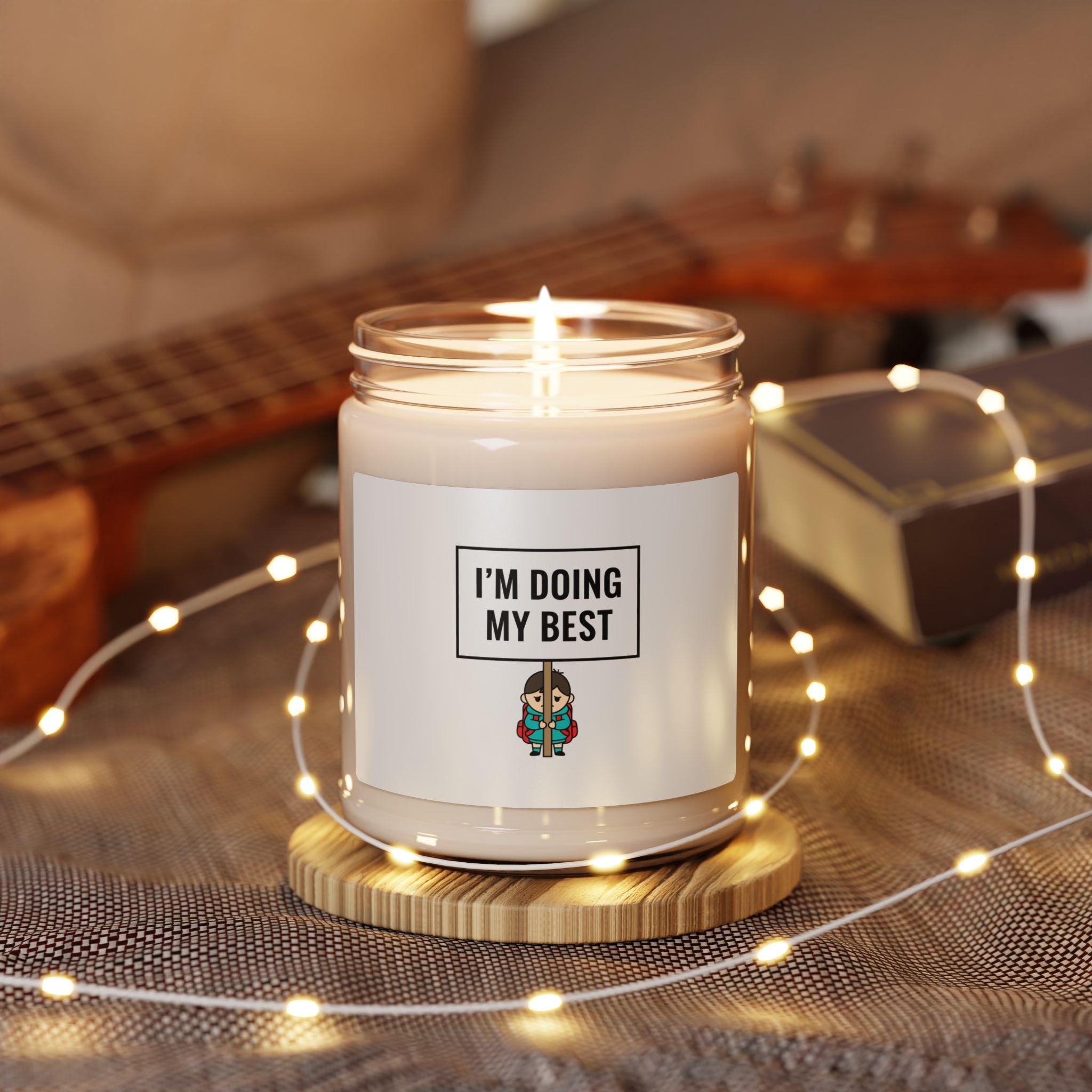 I'M DOING MY BEST Candle | Tiny Character Sign, Protest Sign Meme Soy Candle
