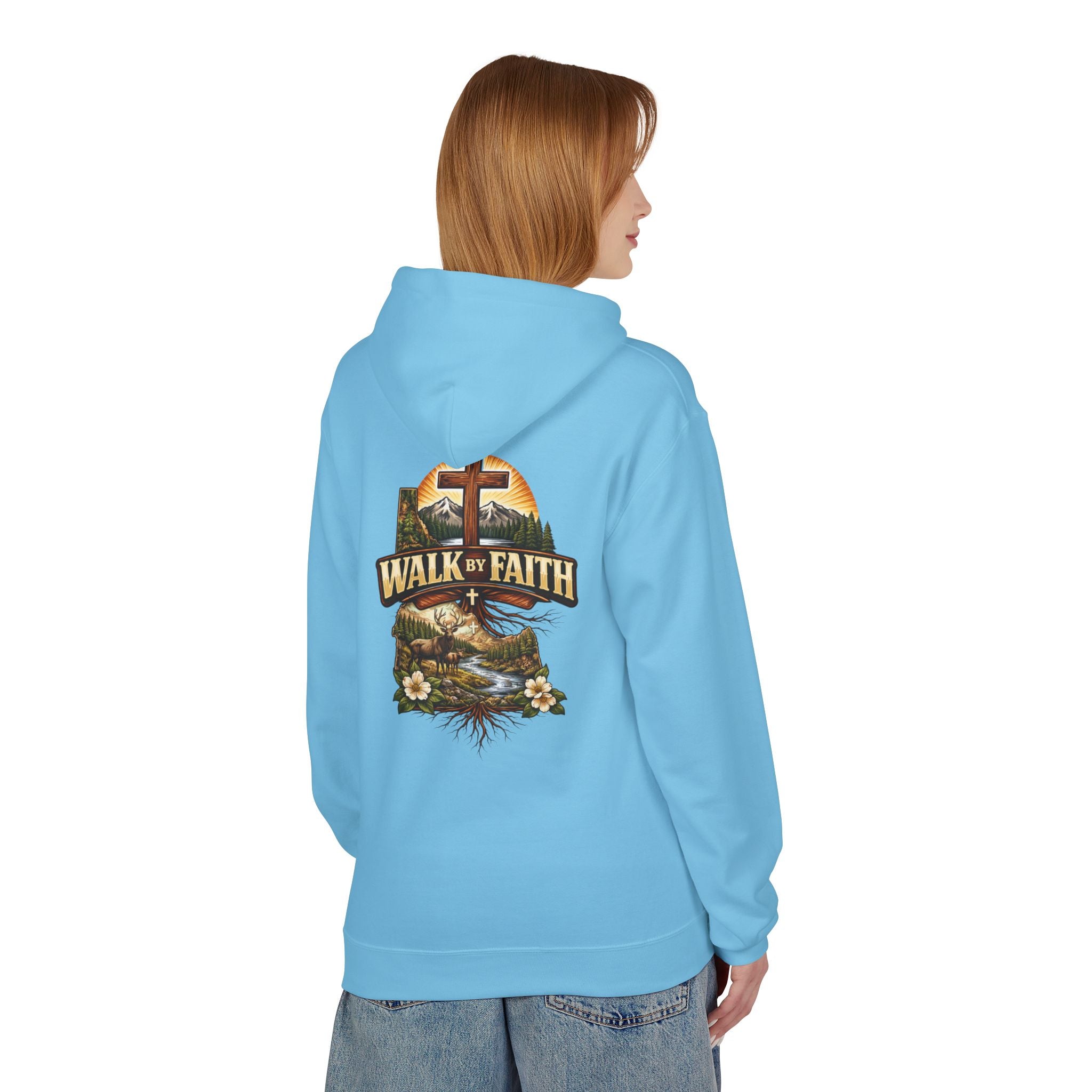 Walk By Faith Hoodie — Christian Cross Faith Pullover