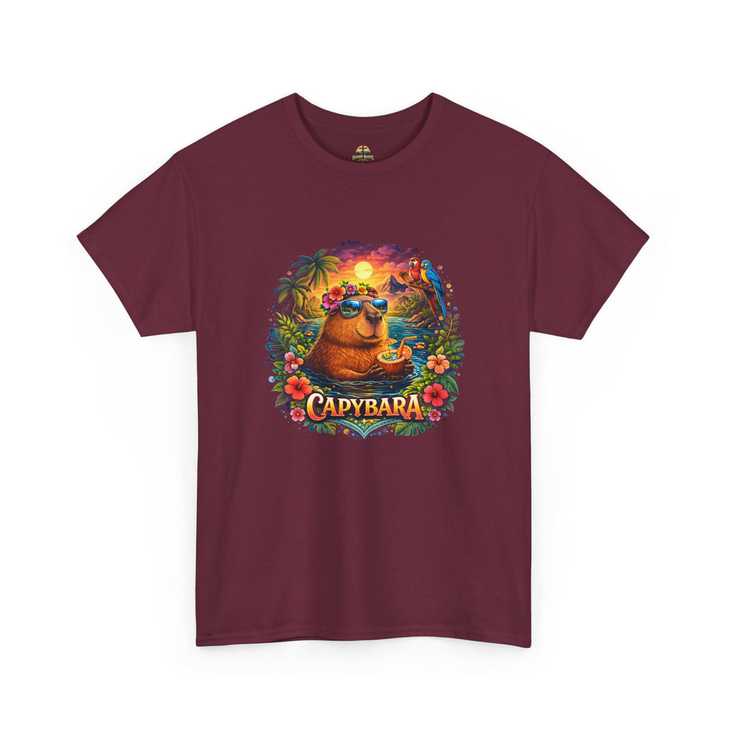 T-Shirt — 'Capybara' Tropical Sloth Sunset Graphic Tee