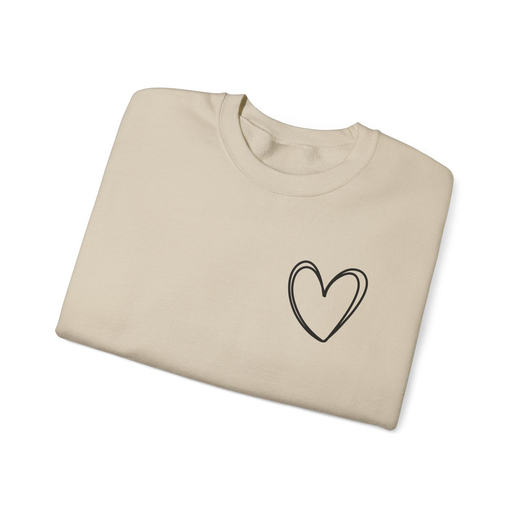Heart Sketch Crewneck Sweatshirt — Minimal Hand‑Drawn Heart Chest Design