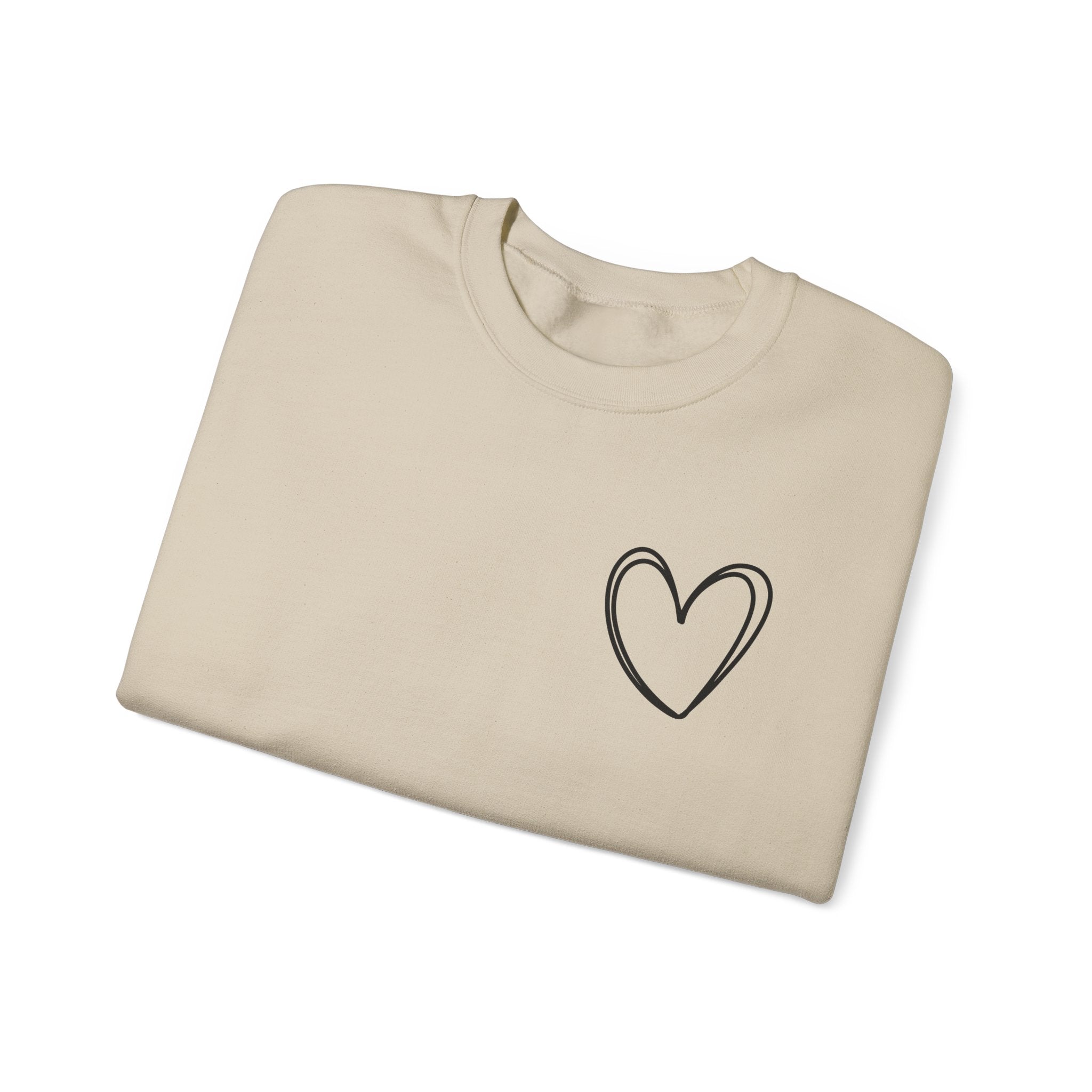 Heart Sketch Crewneck Sweatshirt — Minimal Hand‑Drawn Heart Chest Design