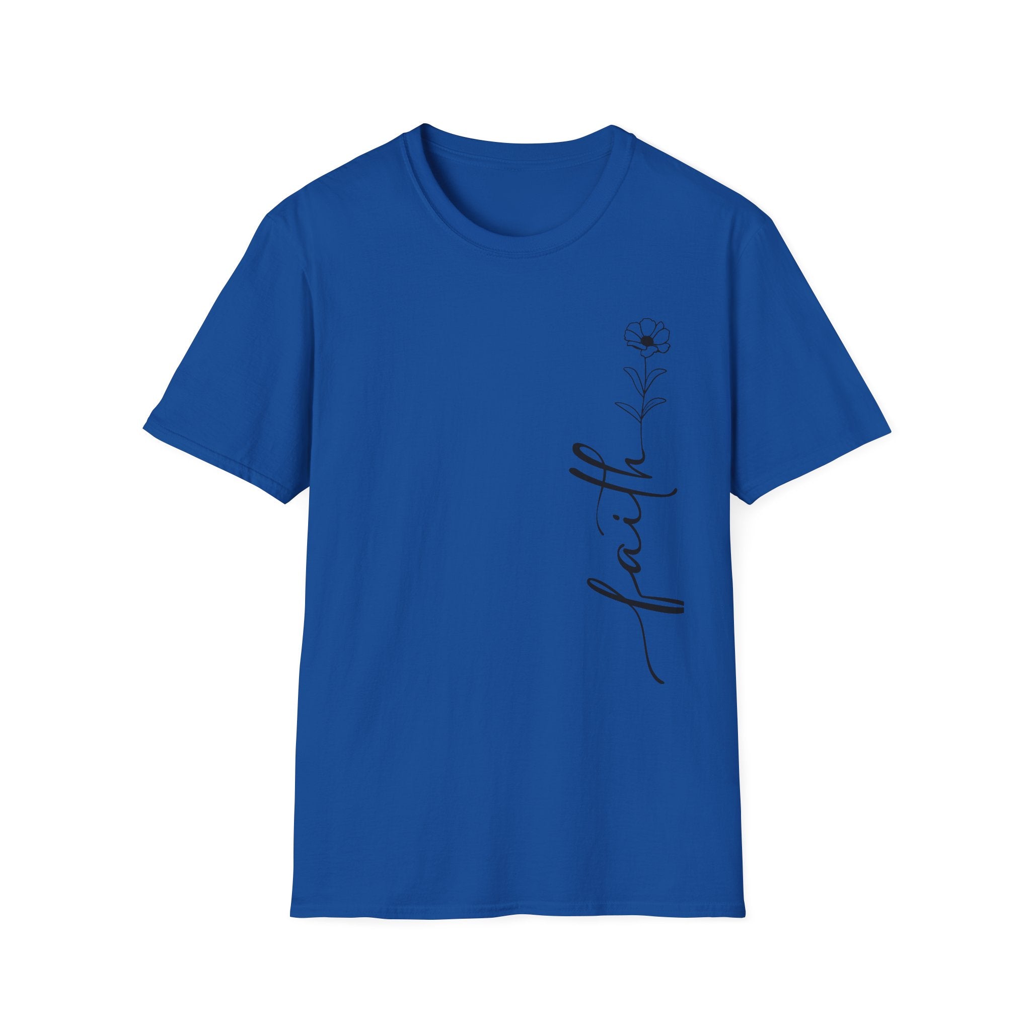 Faith Script T-Shirt — Minimal Floral Faith Tee