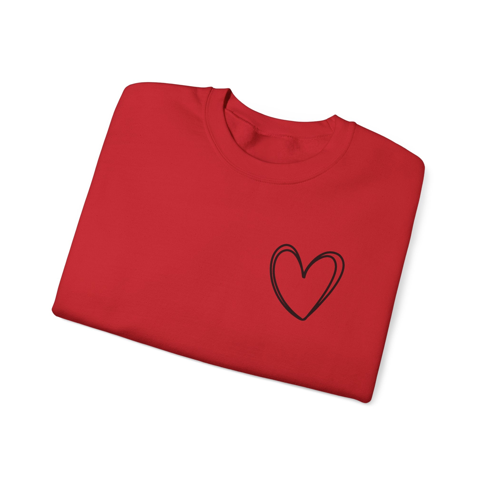 Heart Sketch Crewneck Sweatshirt — Minimal Hand‑Drawn Heart Chest Design