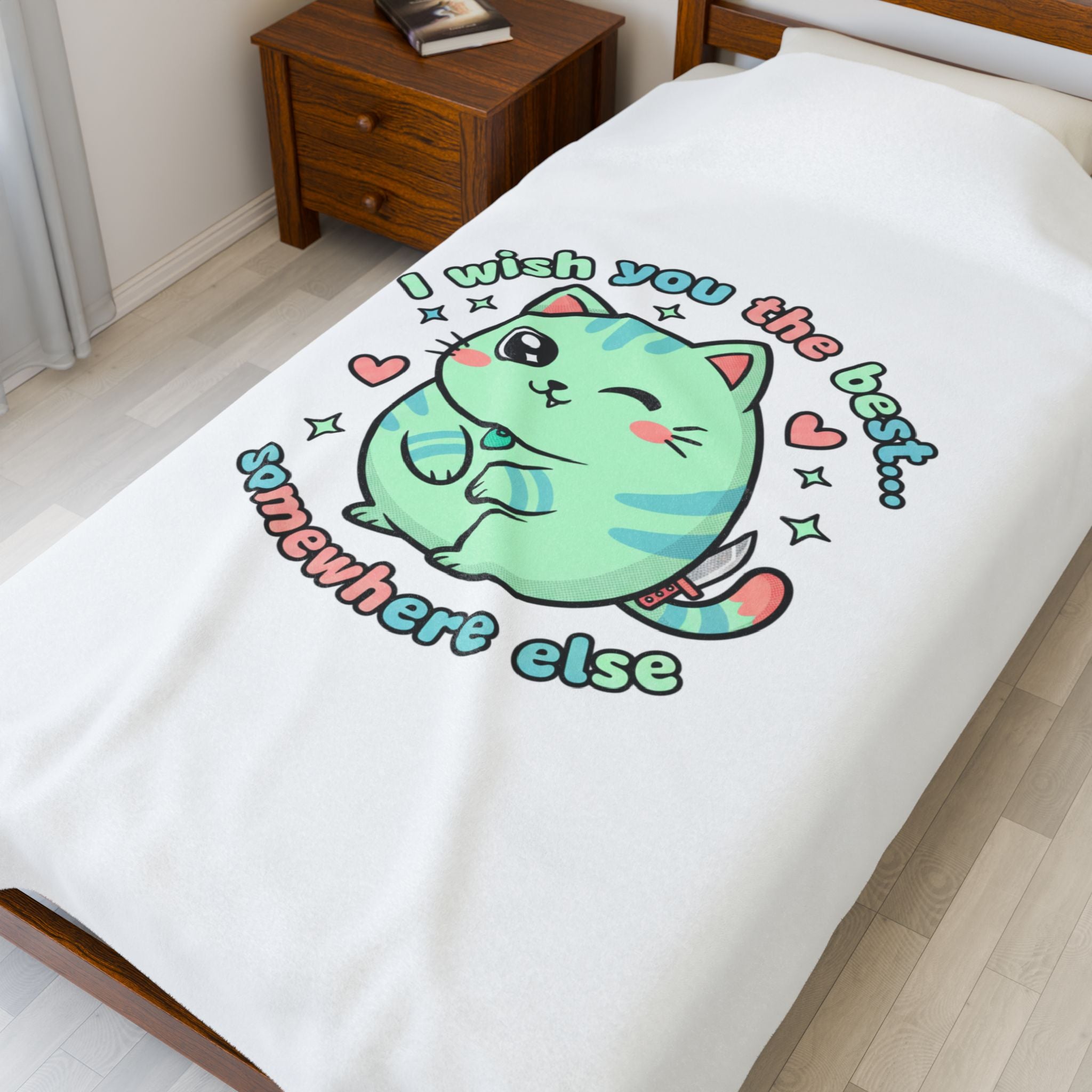 I Wish You The Best... Somewhere Else Plush Blanket | kawaii threat, soft grunge