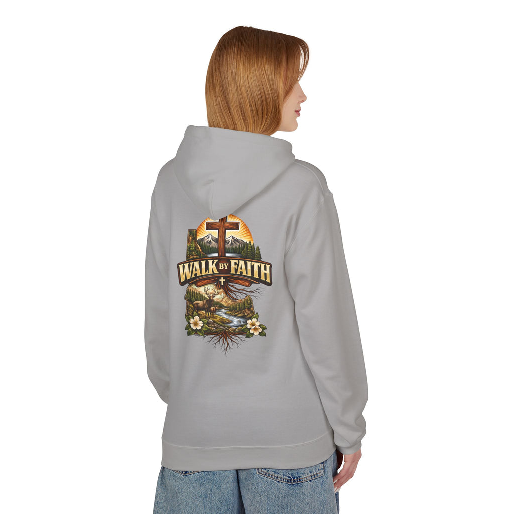 Walk By Faith Hoodie — Christian Cross Faith Pullover
