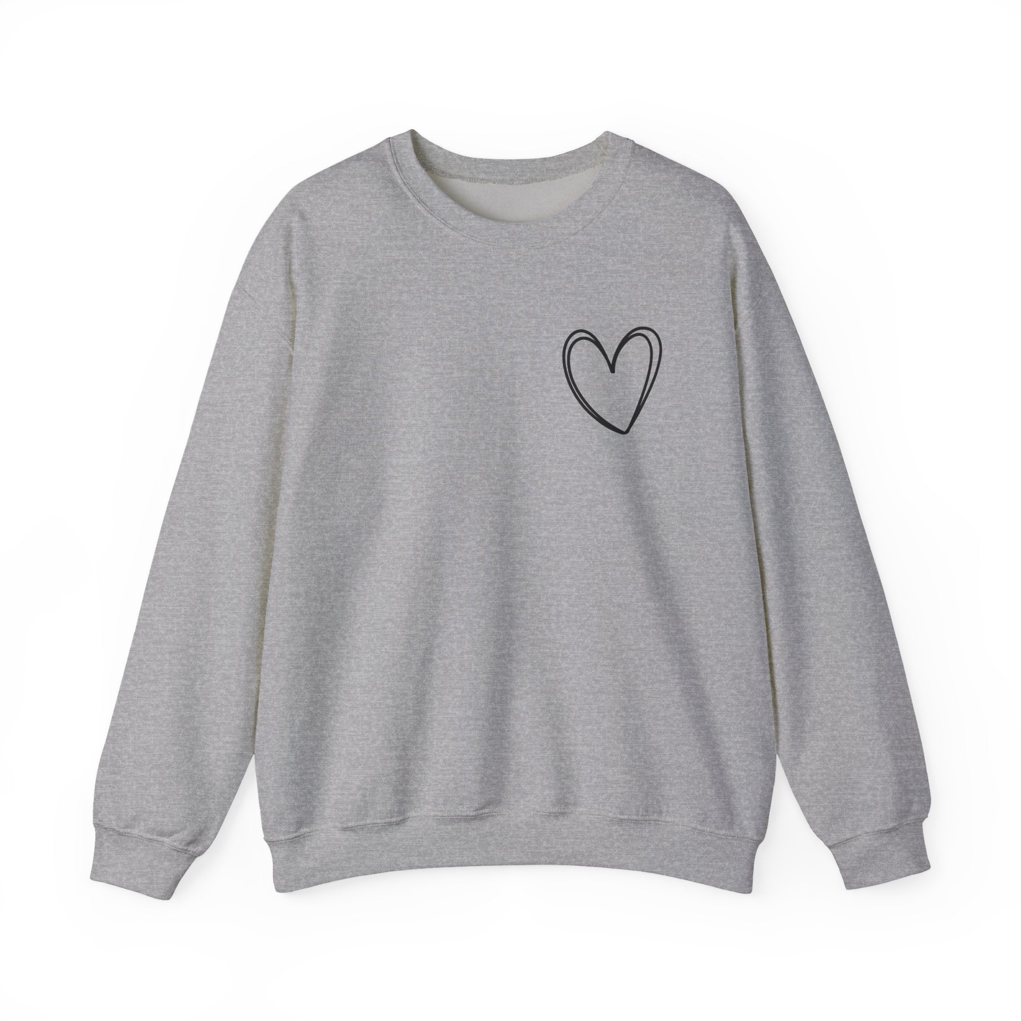 Heart Sketch Crewneck Sweatshirt — Minimal Hand‑Drawn Heart Chest Design