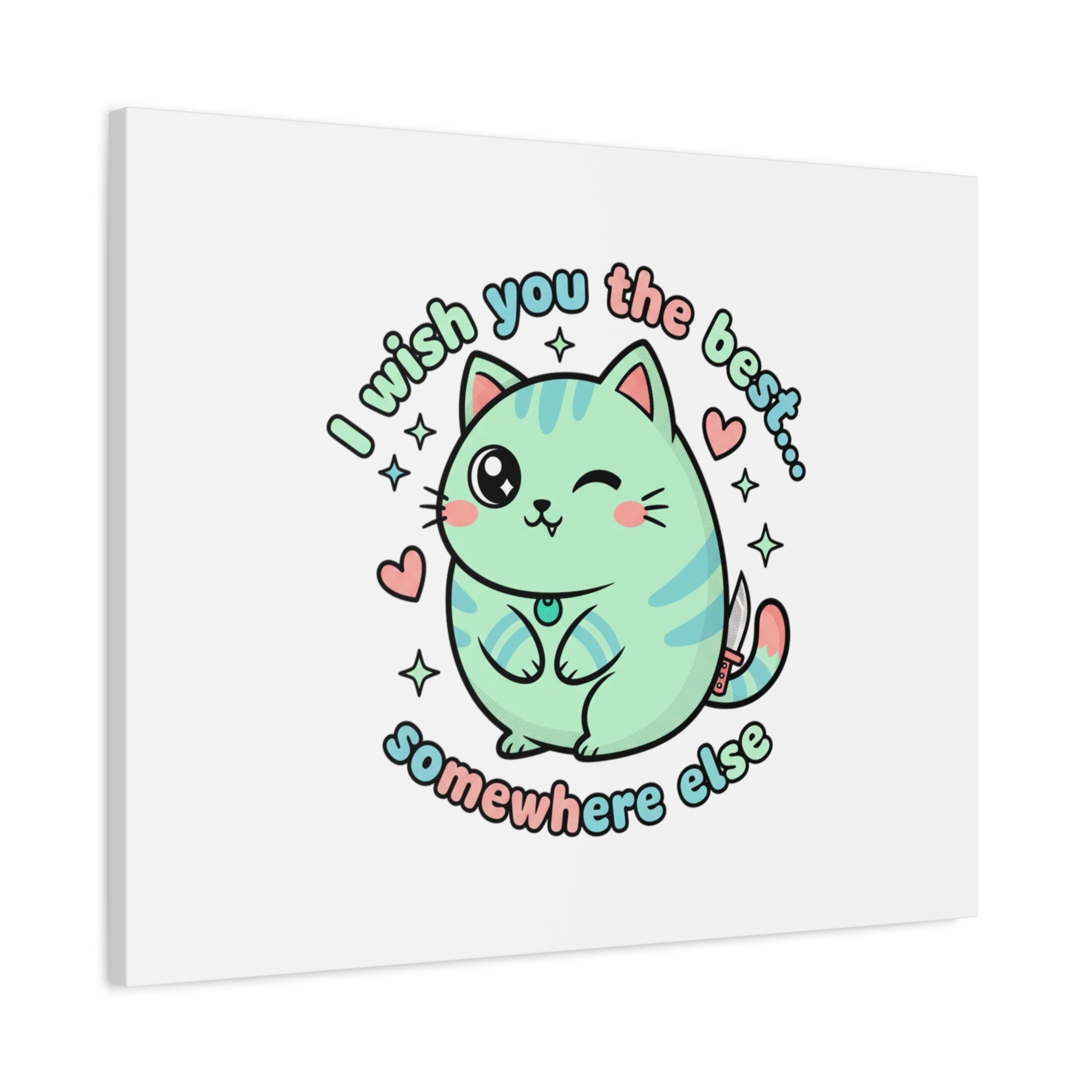 I Wish You the Best Somewhere Else Canvas | kawaii threat, soft-grunge pastel