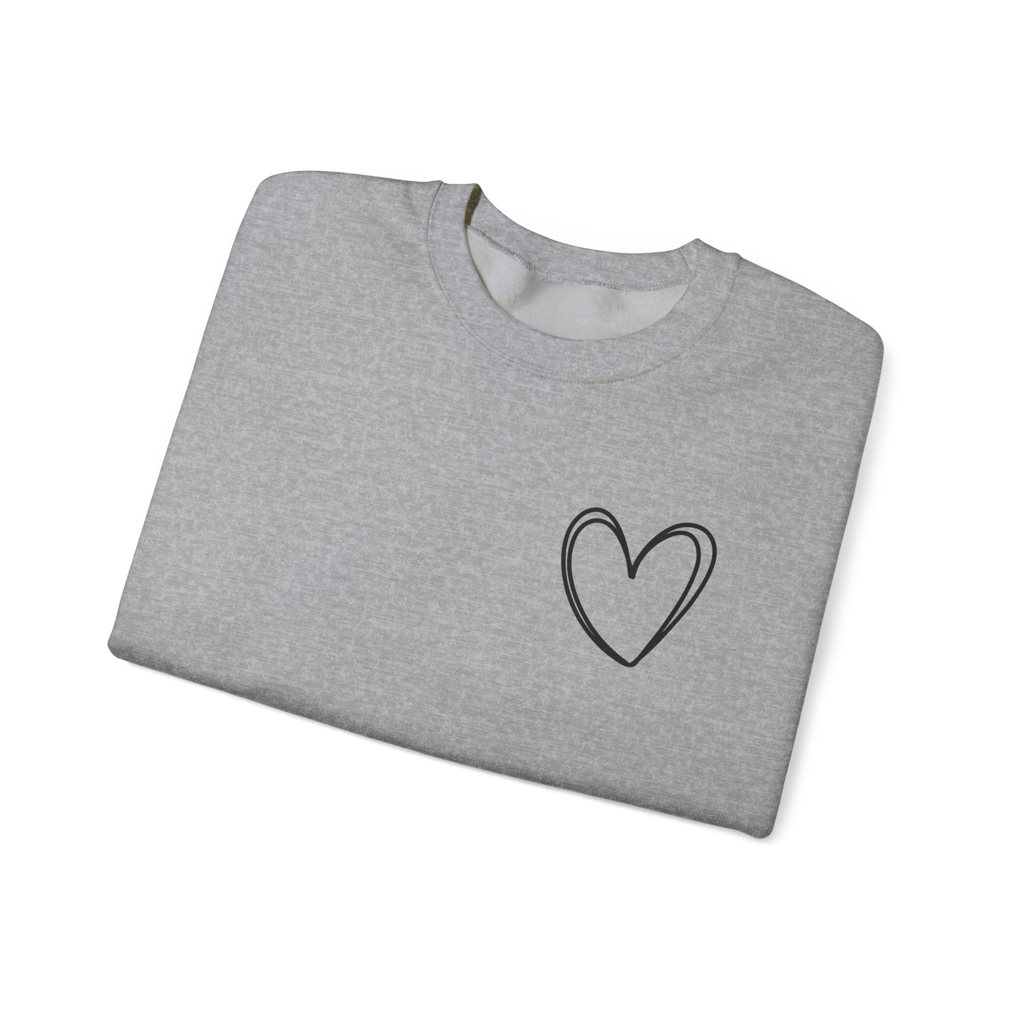 Heart Sketch Crewneck Sweatshirt — Minimal Hand‑Drawn Heart Chest Design