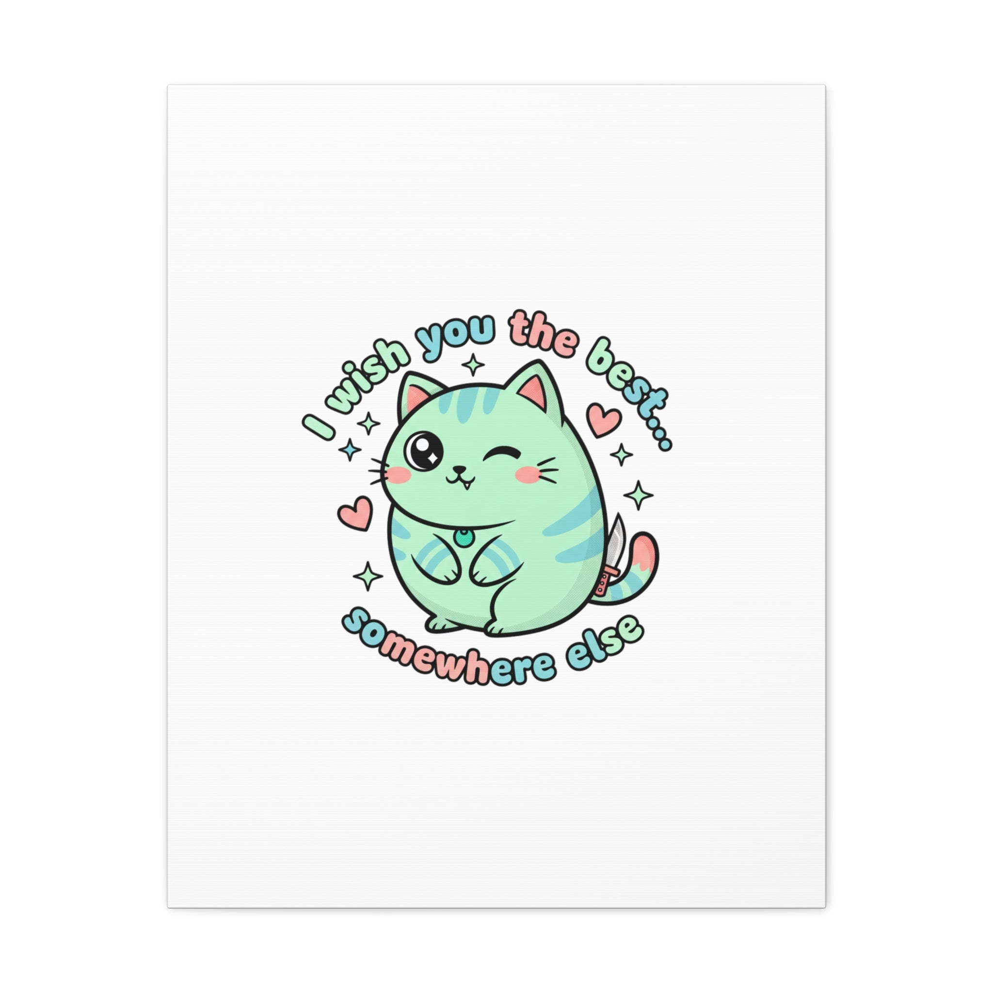 I Wish You the Best Somewhere Else Canvas | kawaii threat, soft-grunge pastel