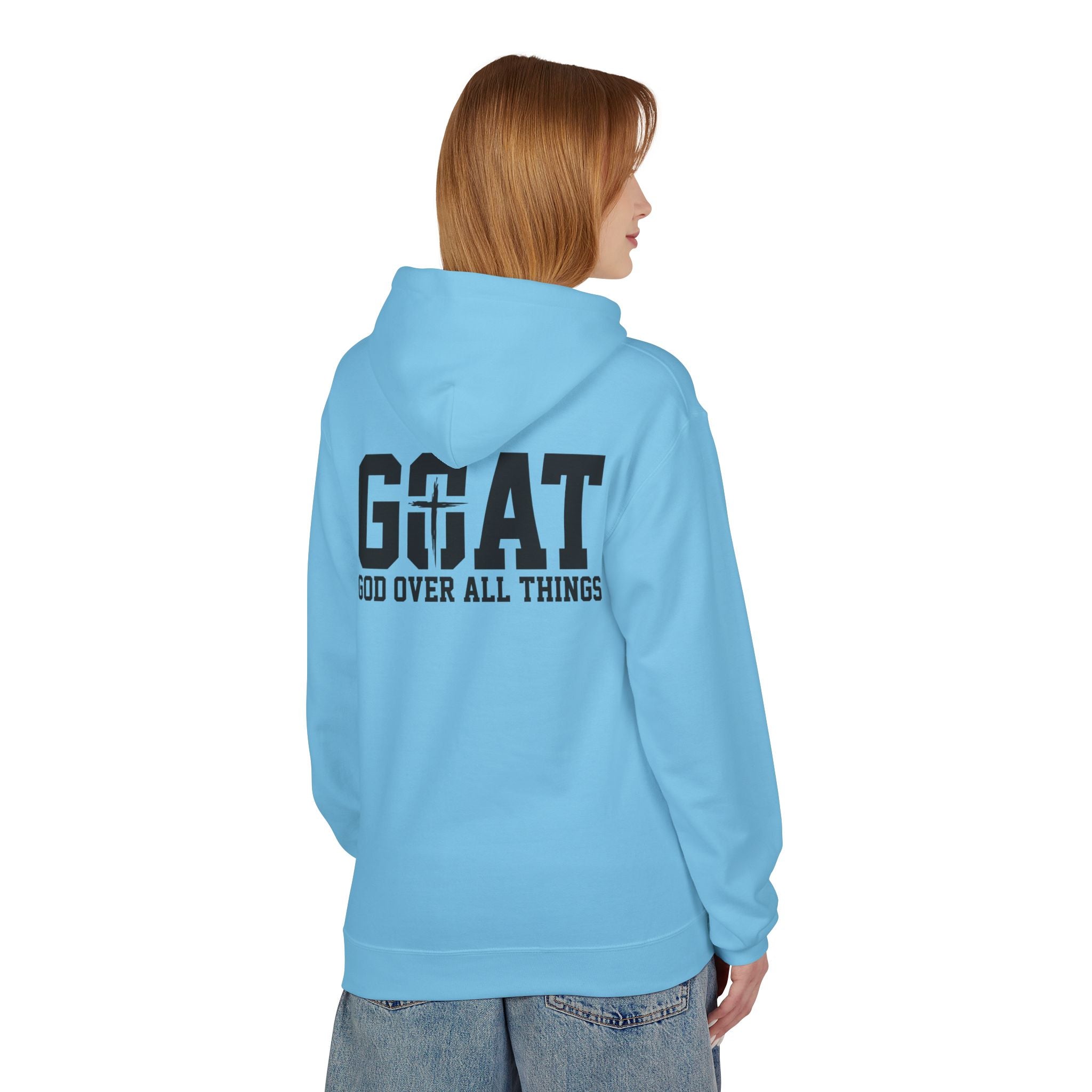 GOAT God Over All Things Hoodie – Christian Hoodie – Faith Hoodie – Religious Sweatshirt – Inspirational Hoodie – Jesus Hoodie – Christian Gift