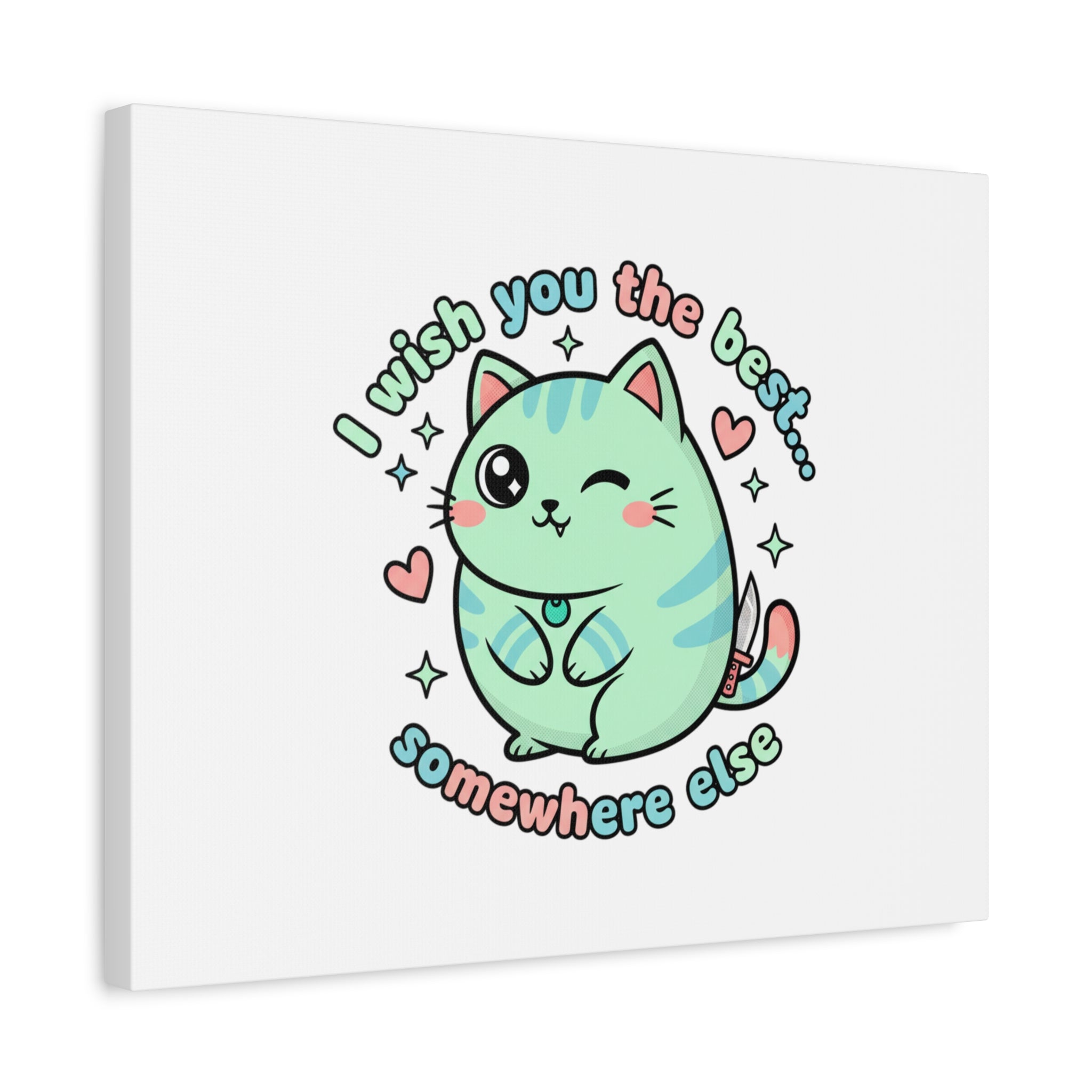 I Wish You the Best Somewhere Else Canvas | kawaii threat, soft-grunge pastel