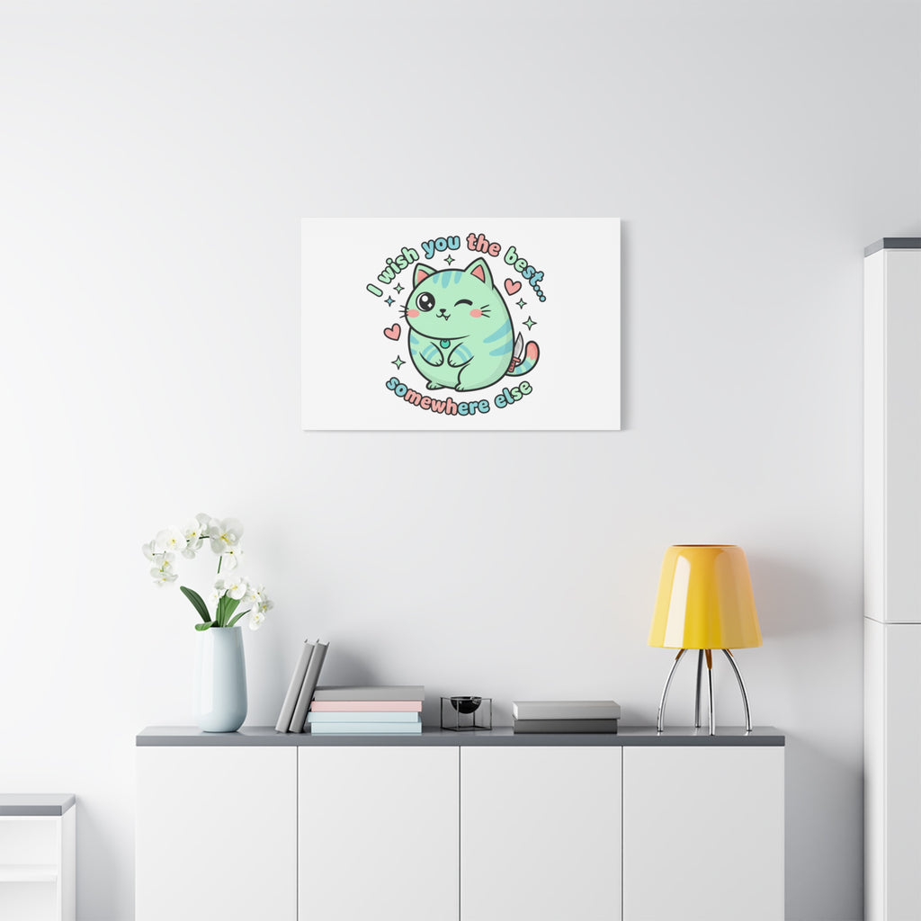 I Wish You the Best Somewhere Else Canvas | kawaii threat, soft-grunge pastel