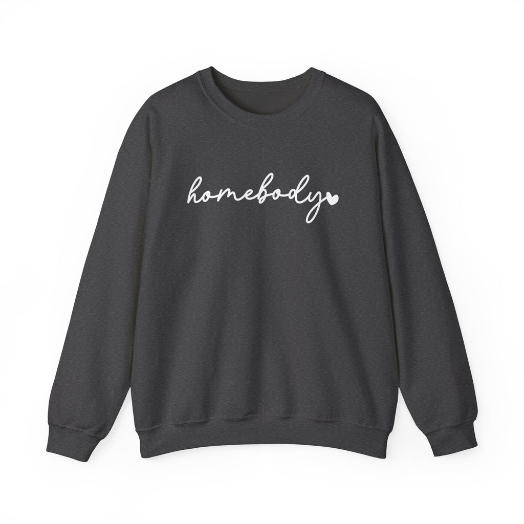 Crewneck Sweatshirt — "homebody" Script Cozy Pullover