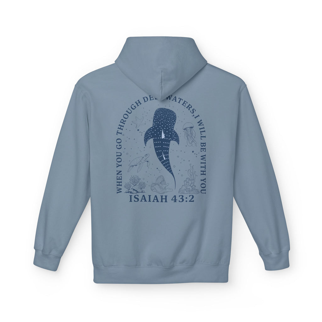 Isaiah 43:2 Whale Hoodie – Christian Faith Comfort Pullover