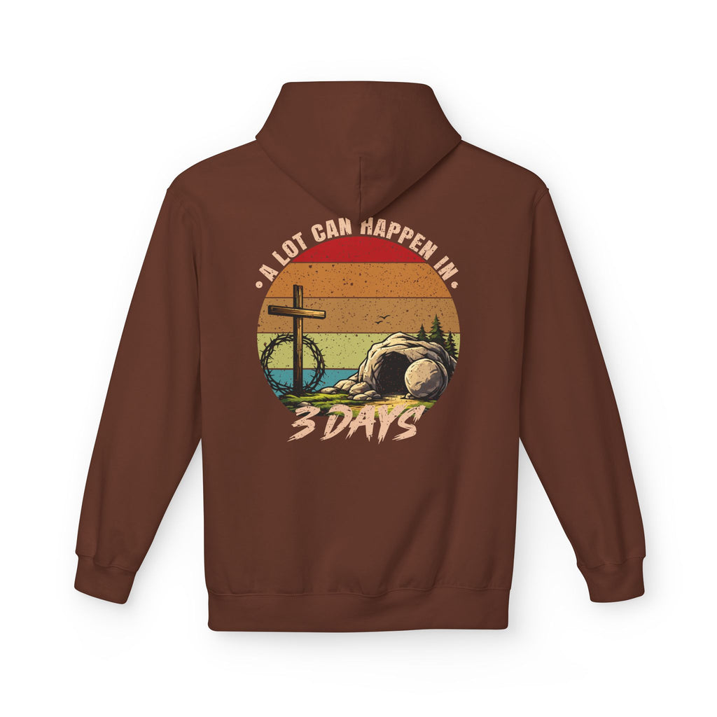 Easter Resurrection Hoodie — "A Lot Can Happen in 3 Days" Vintage Christian Sweatshirt