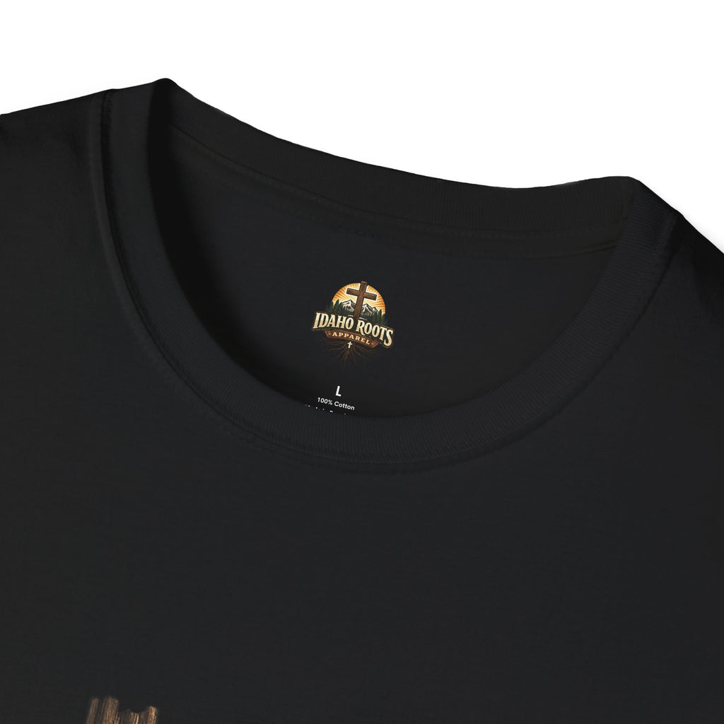 Christian Cross T-Shirt with YHWH Text – Rustic Faith Tee