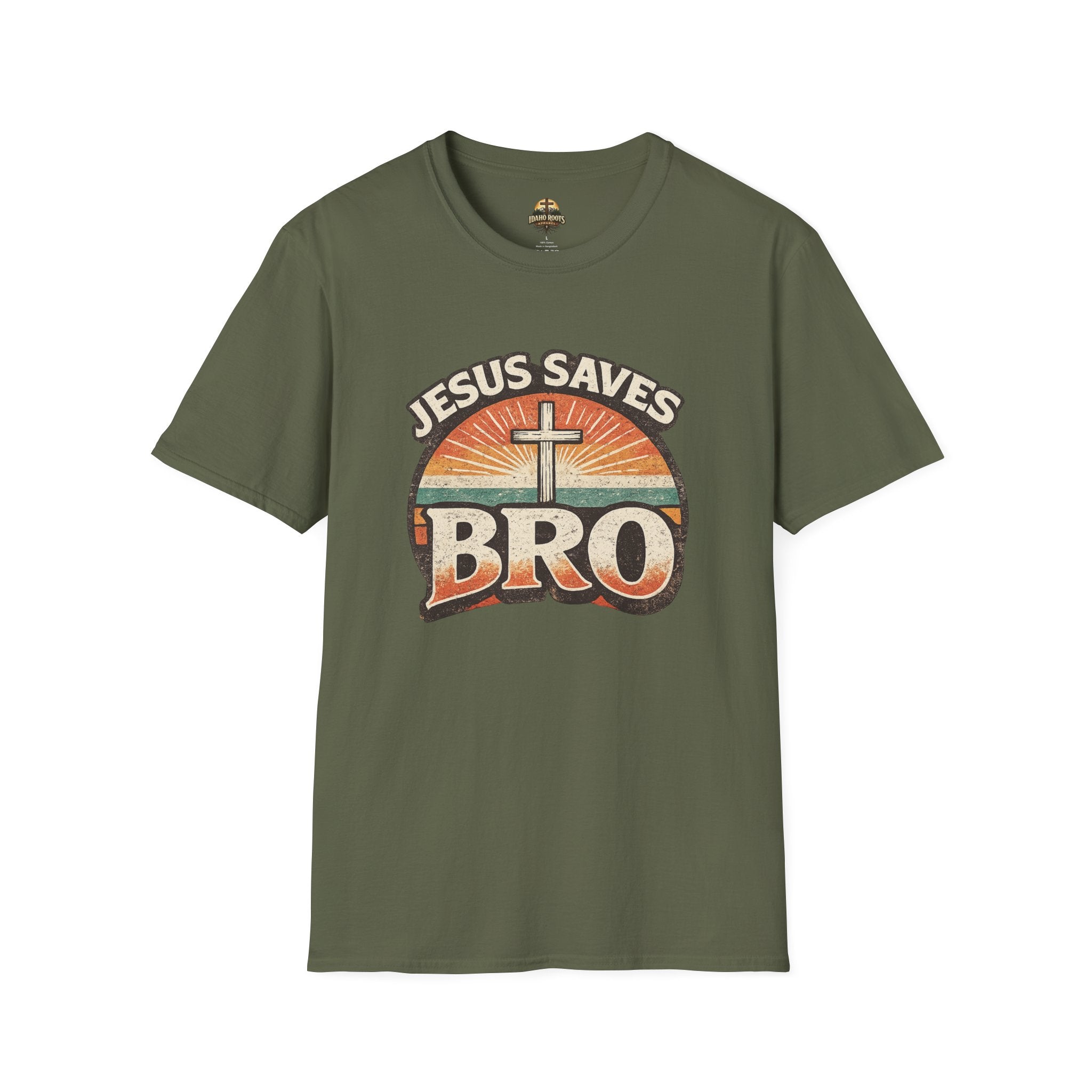 Jesus Saves Bro T-Shirt — Retro Christian Faith Tee