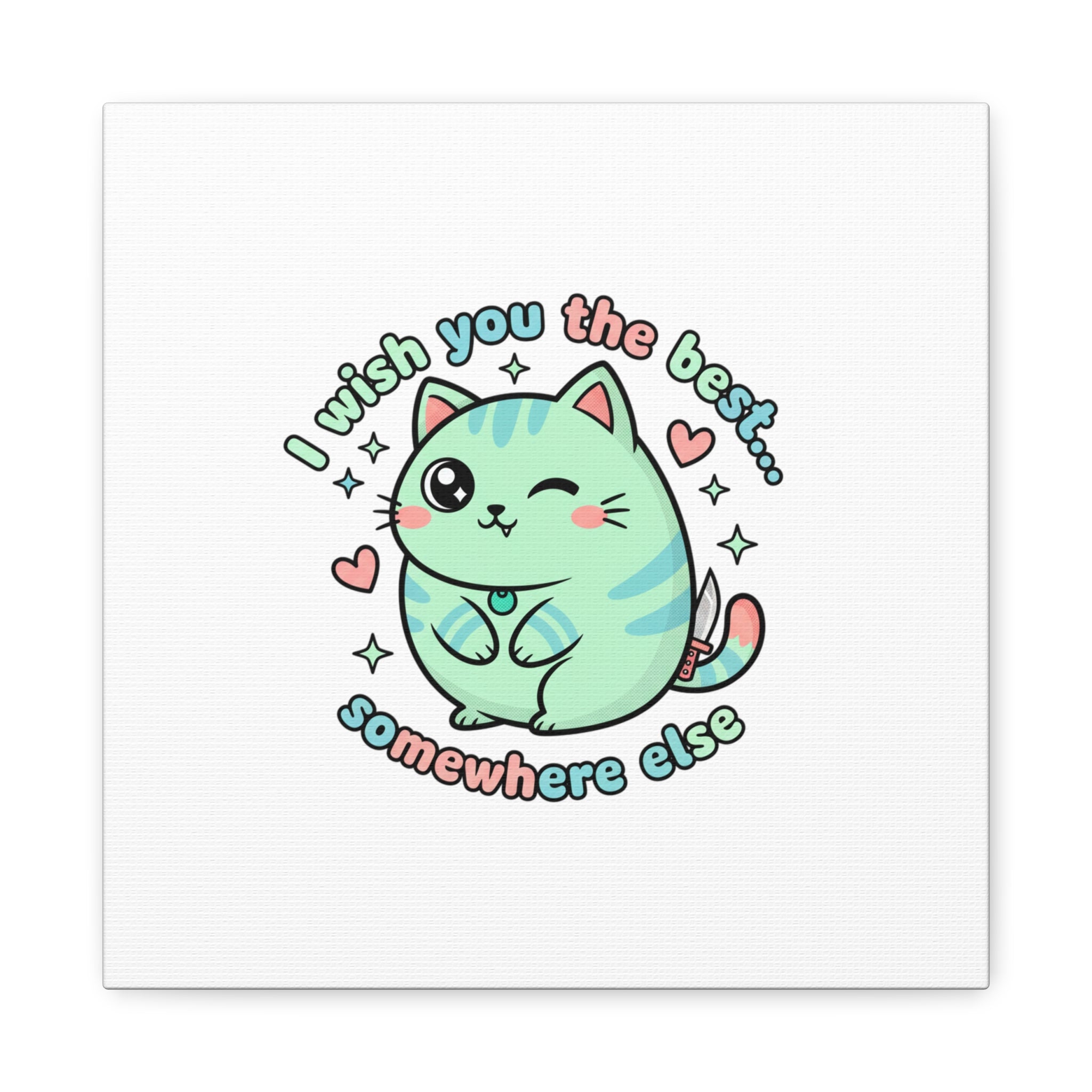I Wish You the Best Somewhere Else Canvas | kawaii threat, soft-grunge pastel