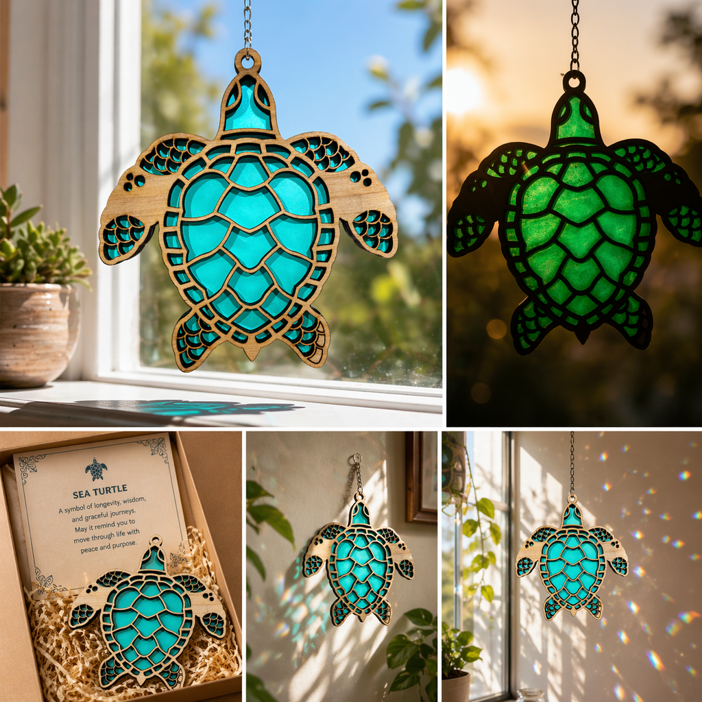 Suncatcher - Sea Turtle - Teal color